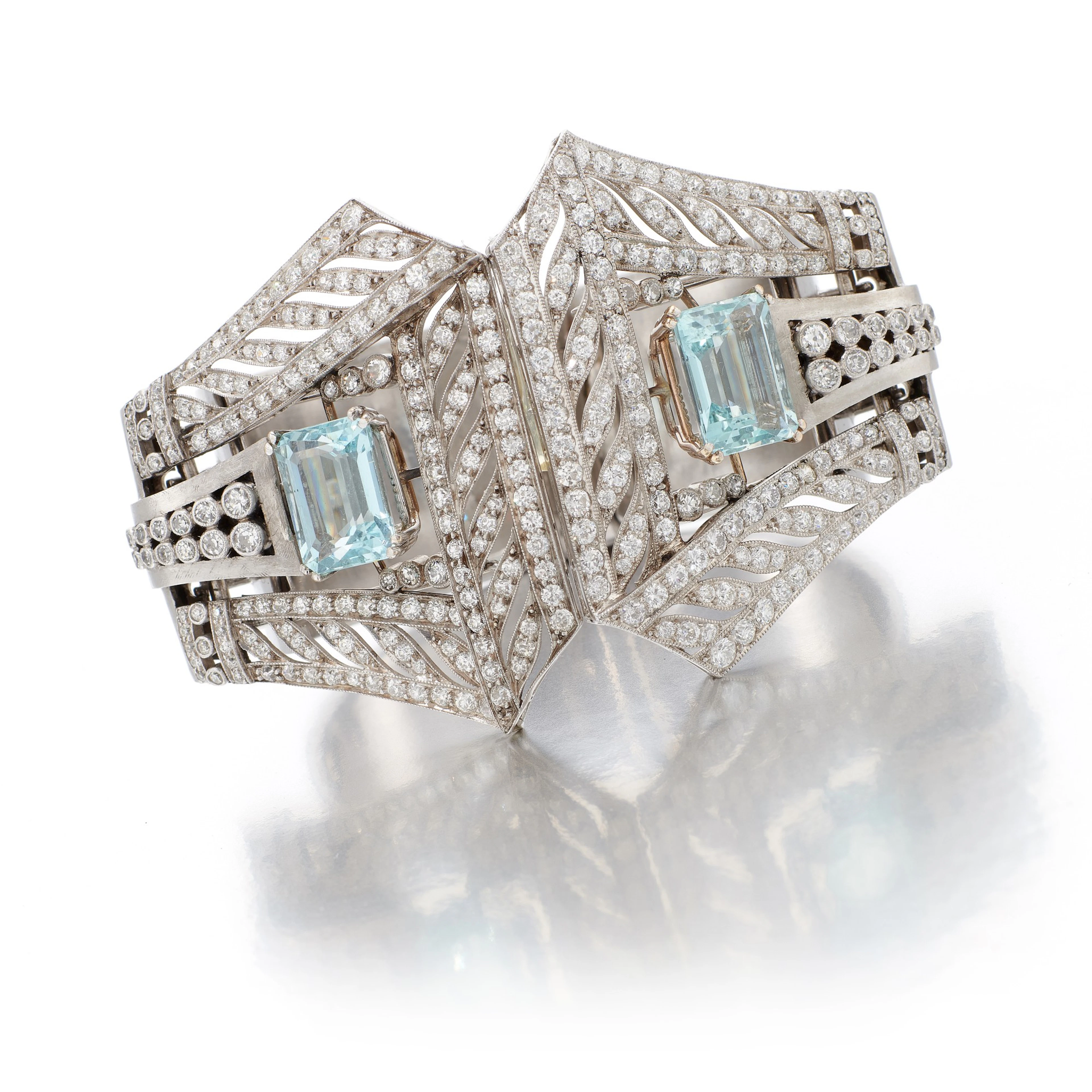 Aquamarine and diamond bracelet (bracciale con acquamarine e diamanti)