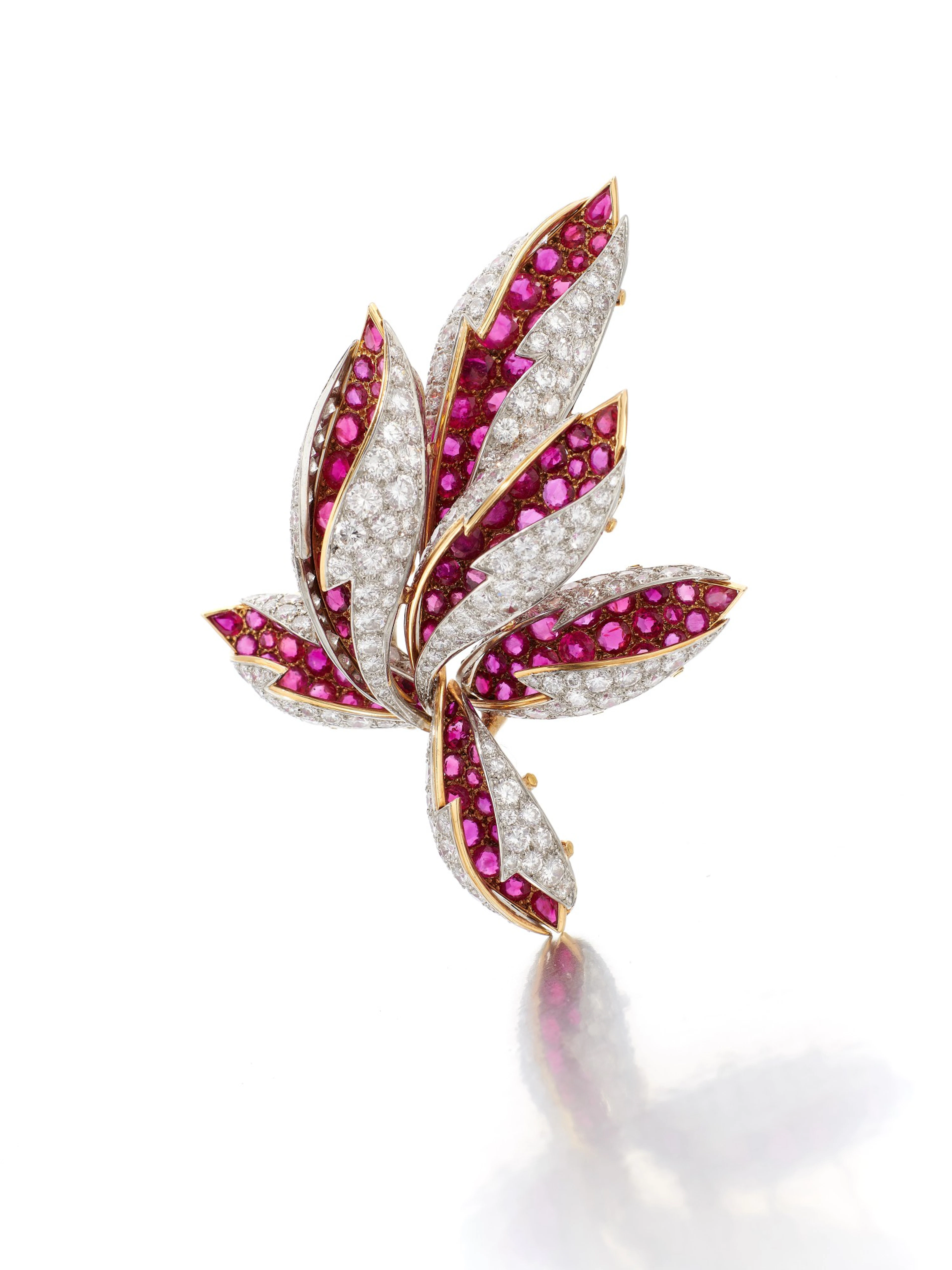 Cartier | ruby and diamond brooch (spilla in rubini e diamanti)