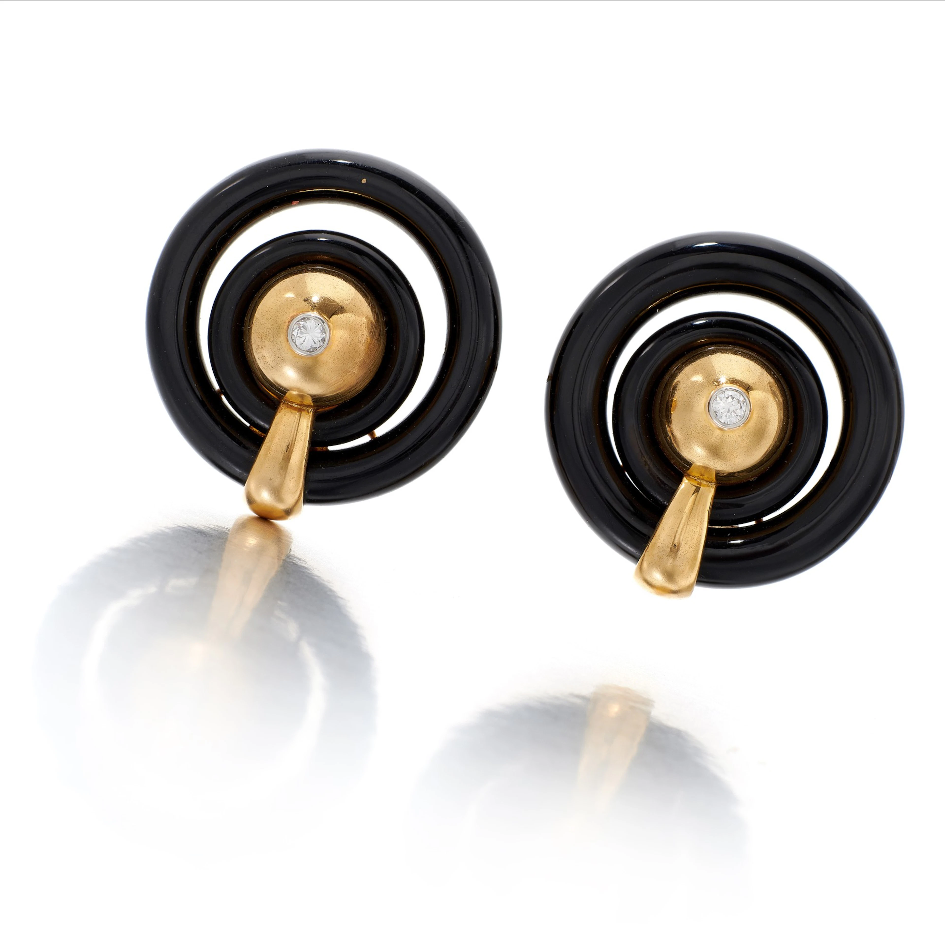 Cartier | pair of onyx and diamond earrings (paio di...