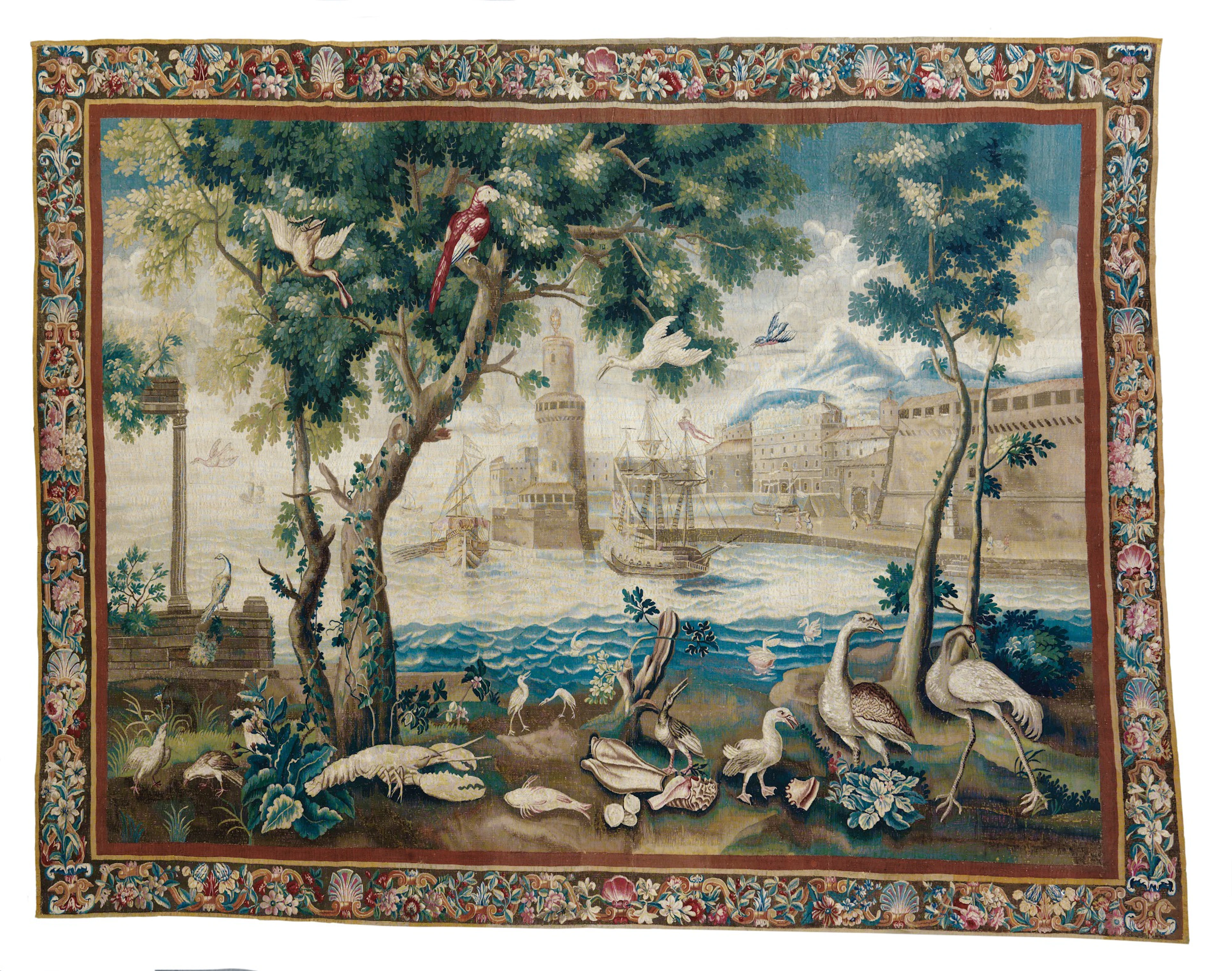 A louis xiv beauvais ‘ports de mer’ tapestry