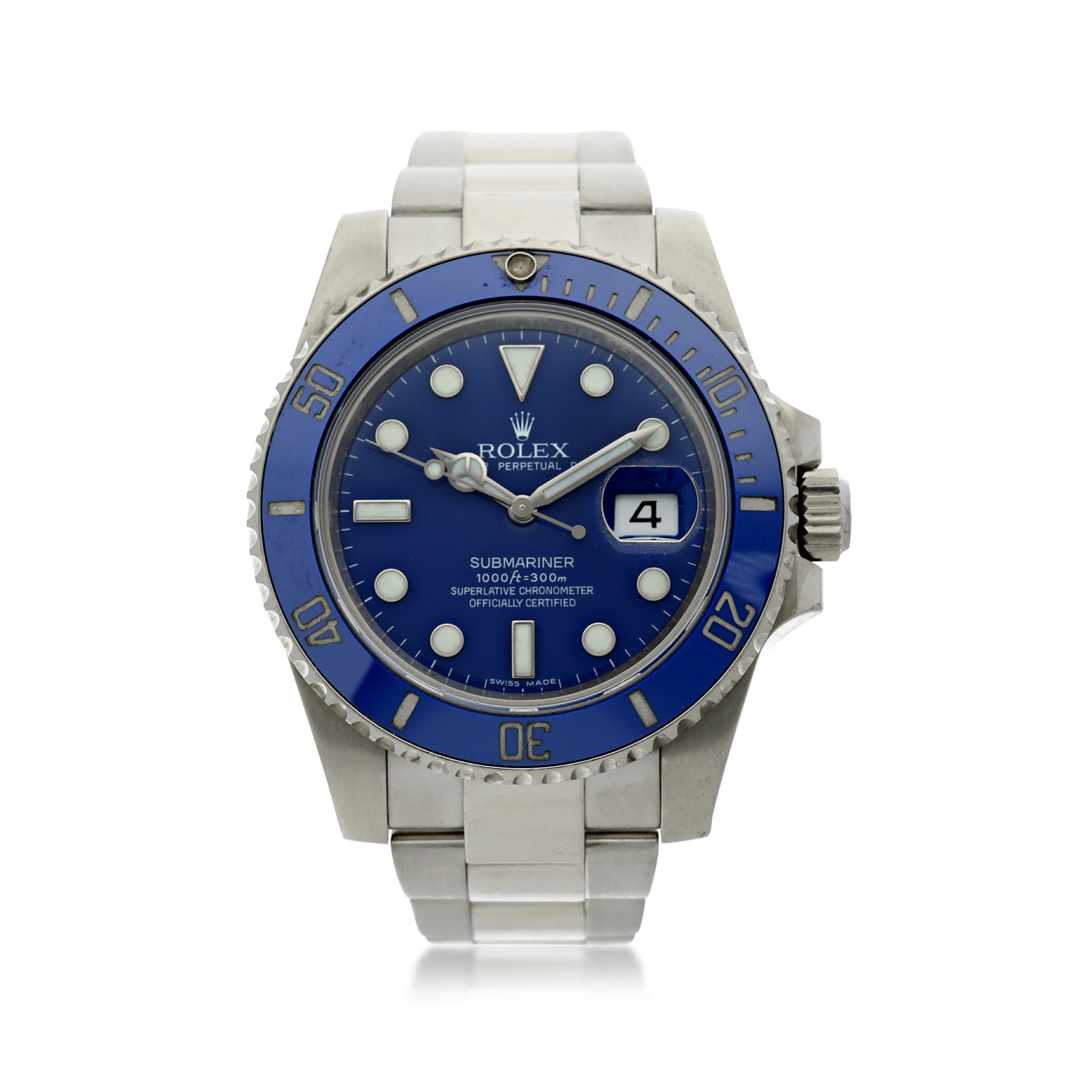Rolex | reference 116610 submariner 'smurf' a white gold...