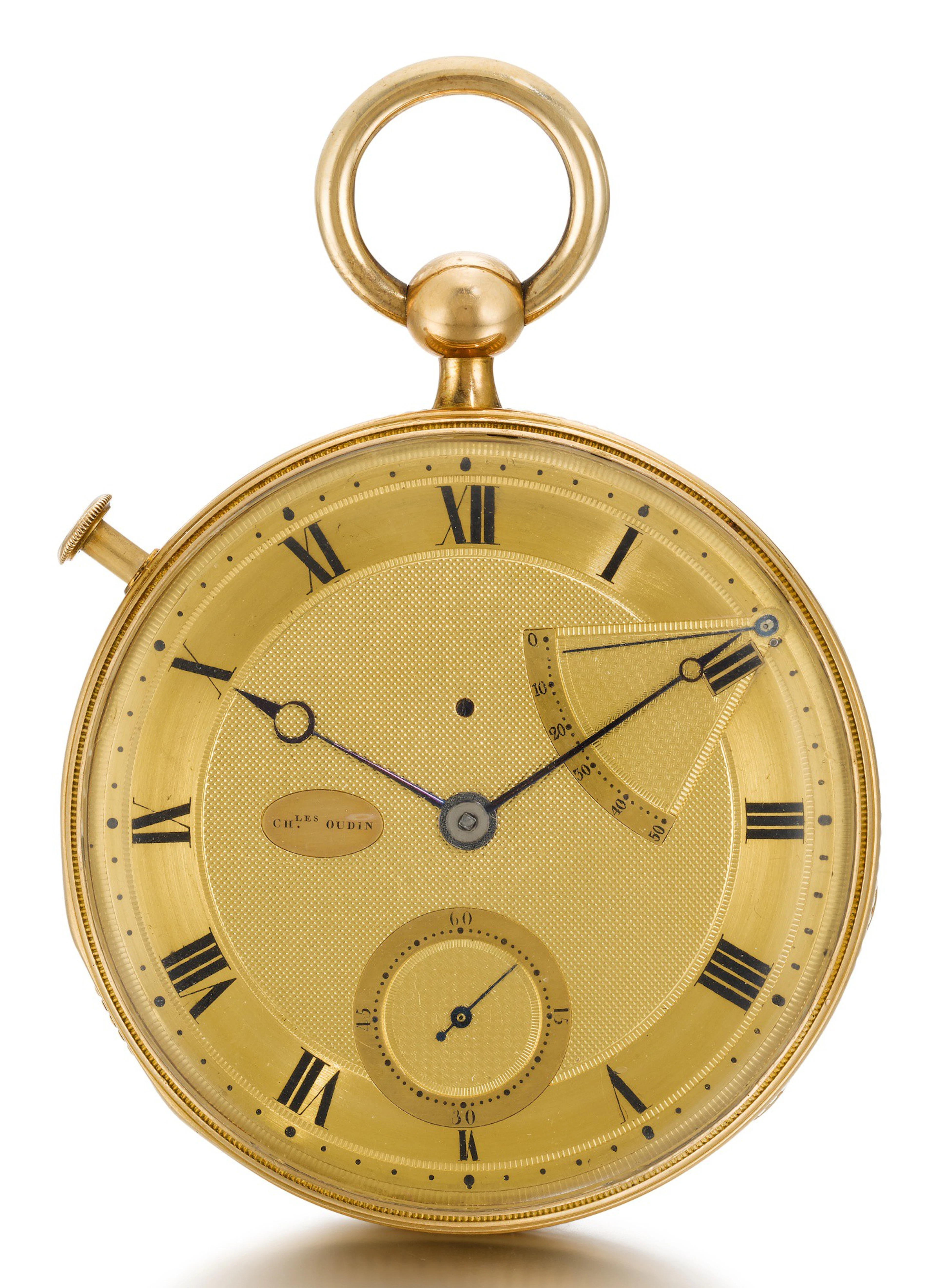 A fine and rare gold perpetuelle watch with fifty hour...