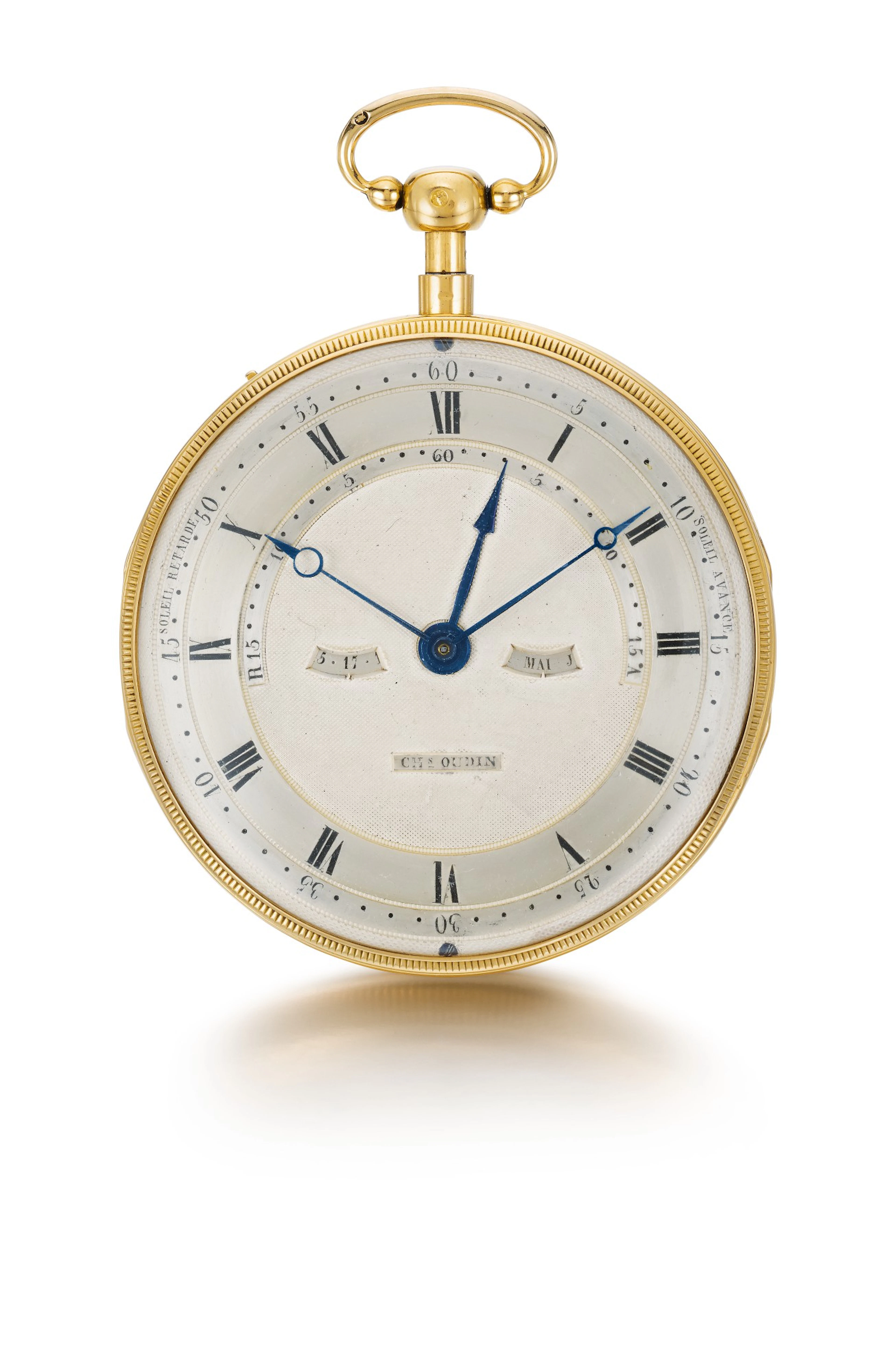 A rare and fine gold quarter repeating calendar cylinder...