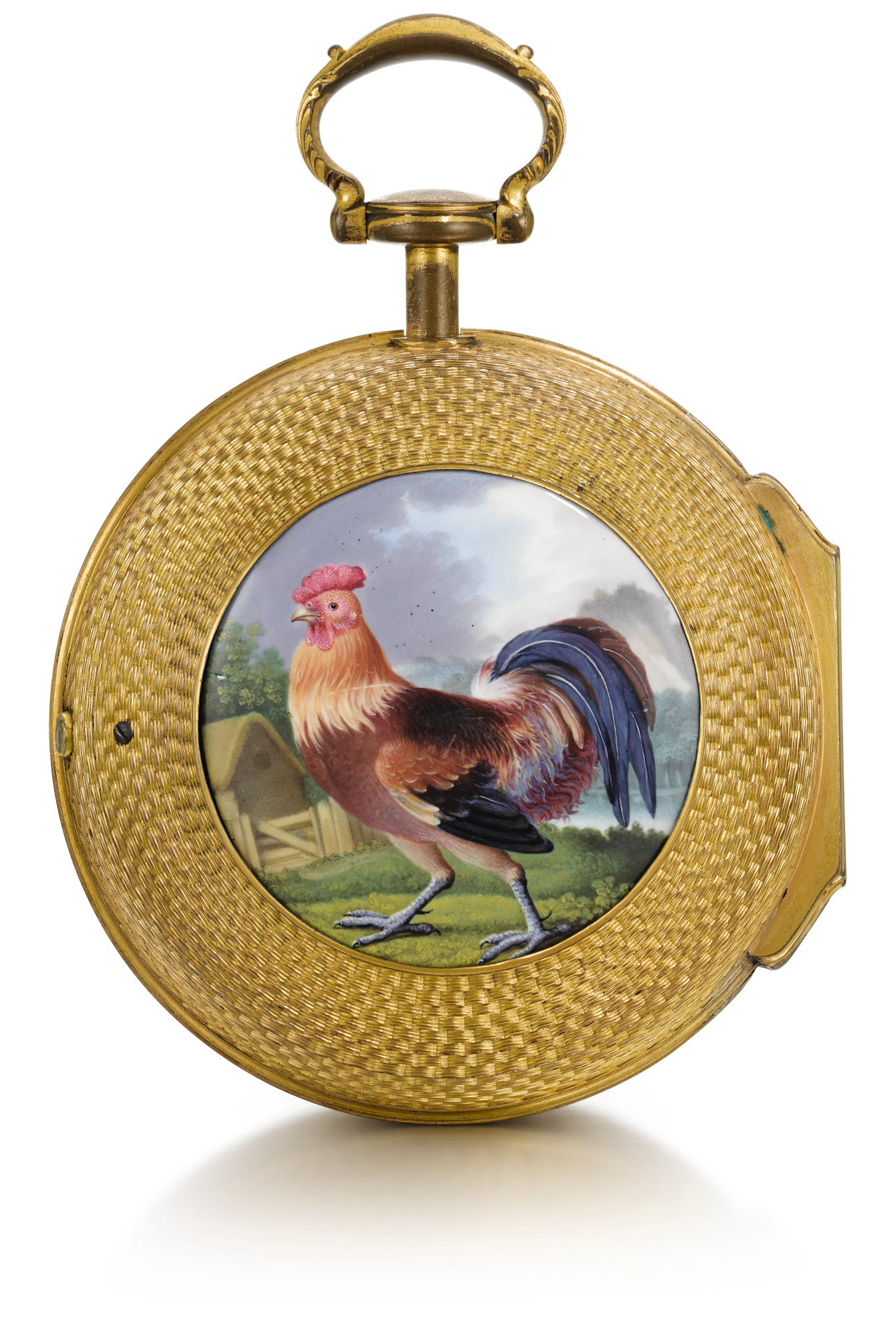 A rare, impressive and large gilt-metal pair cased coach...