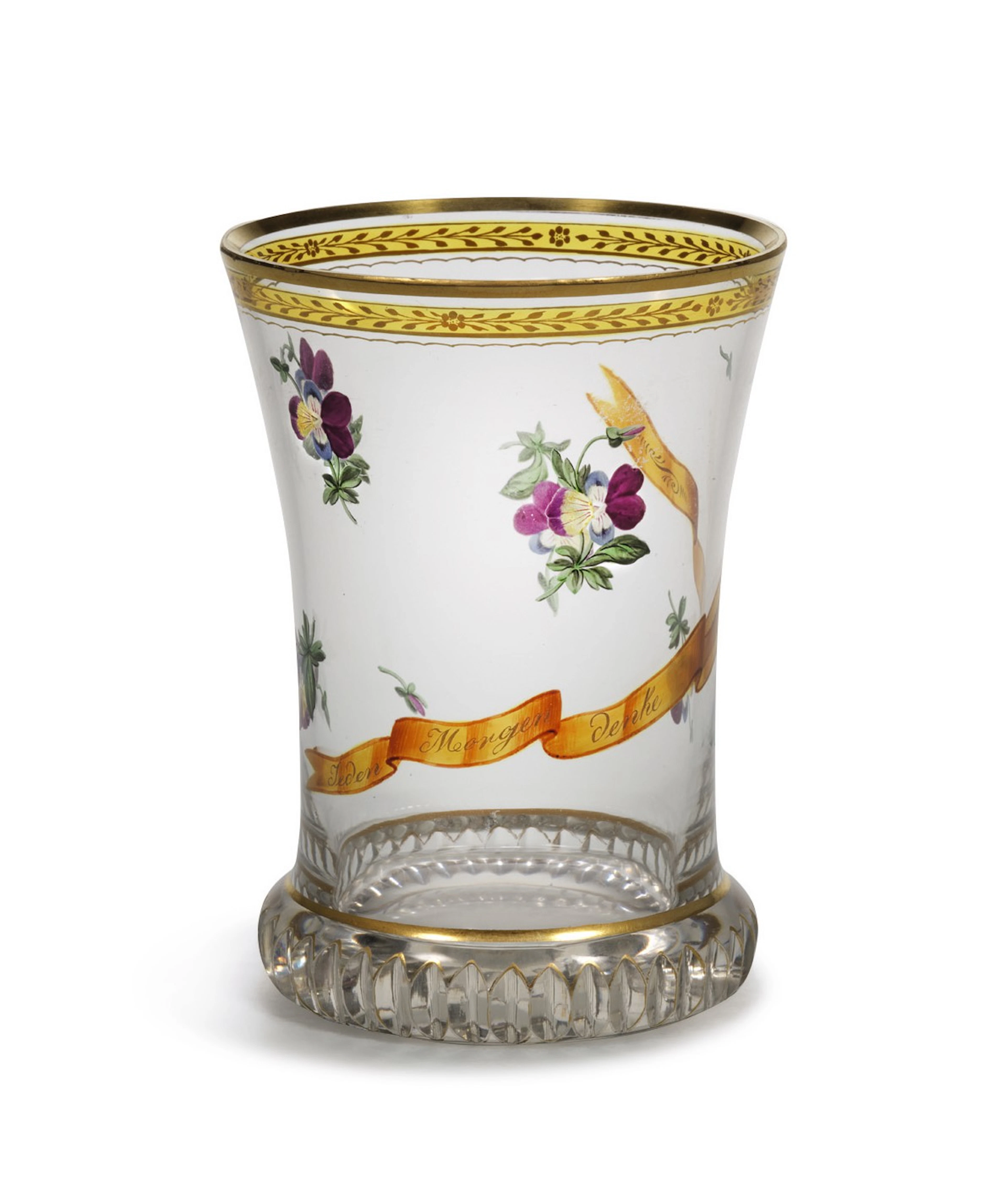 A Vienna transparent-enamelled glass beaker, Circa 1820