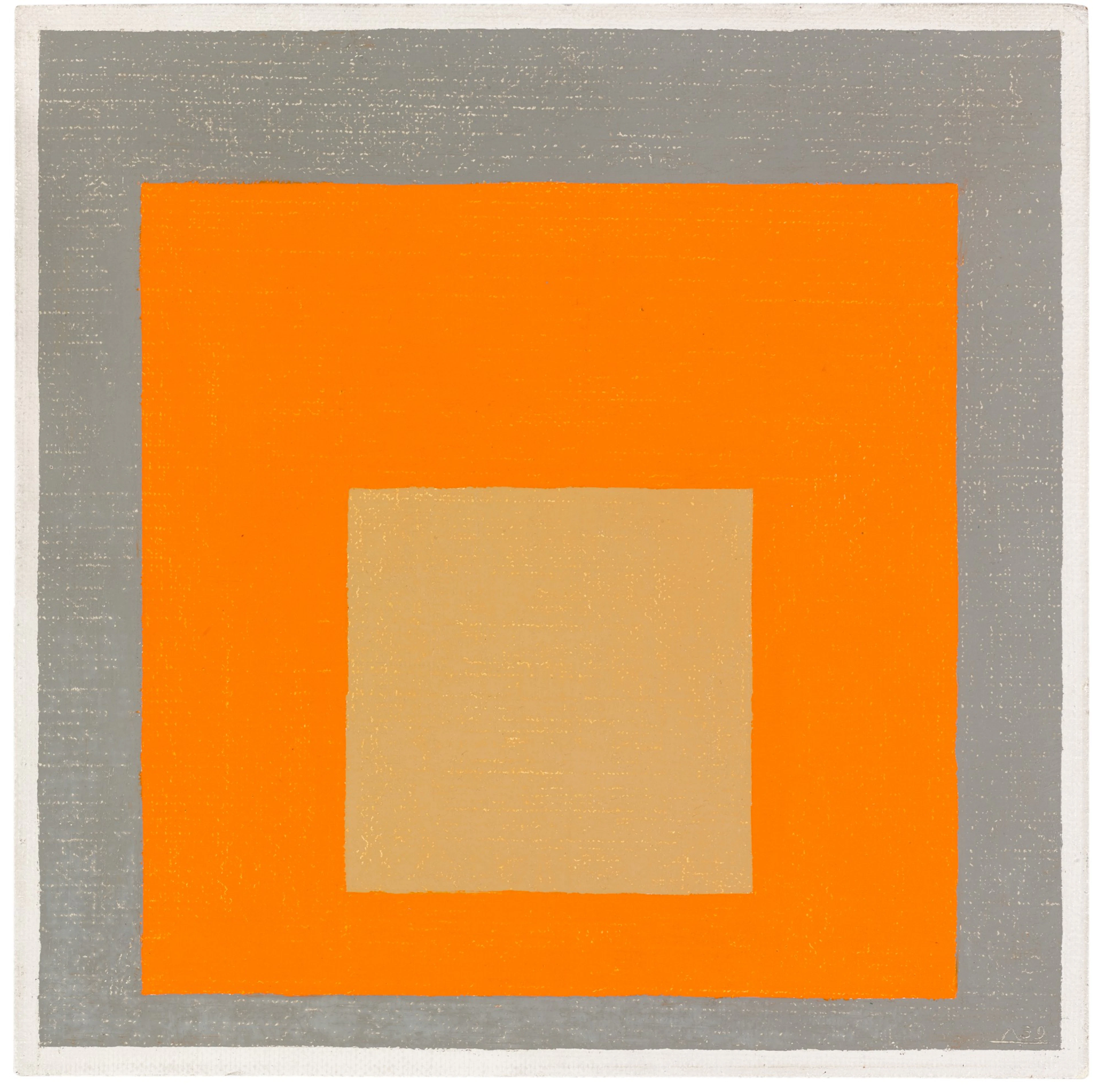Study to homage to the square: reddish in orange with gray