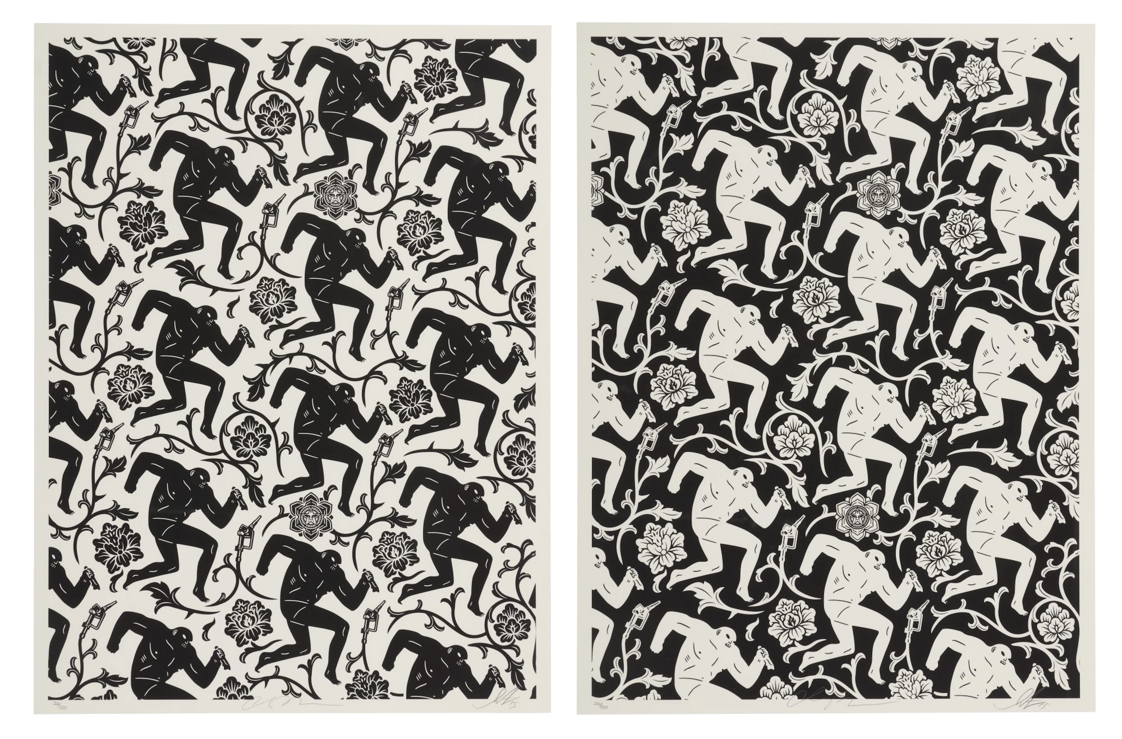 Pattern of corruption black/white set