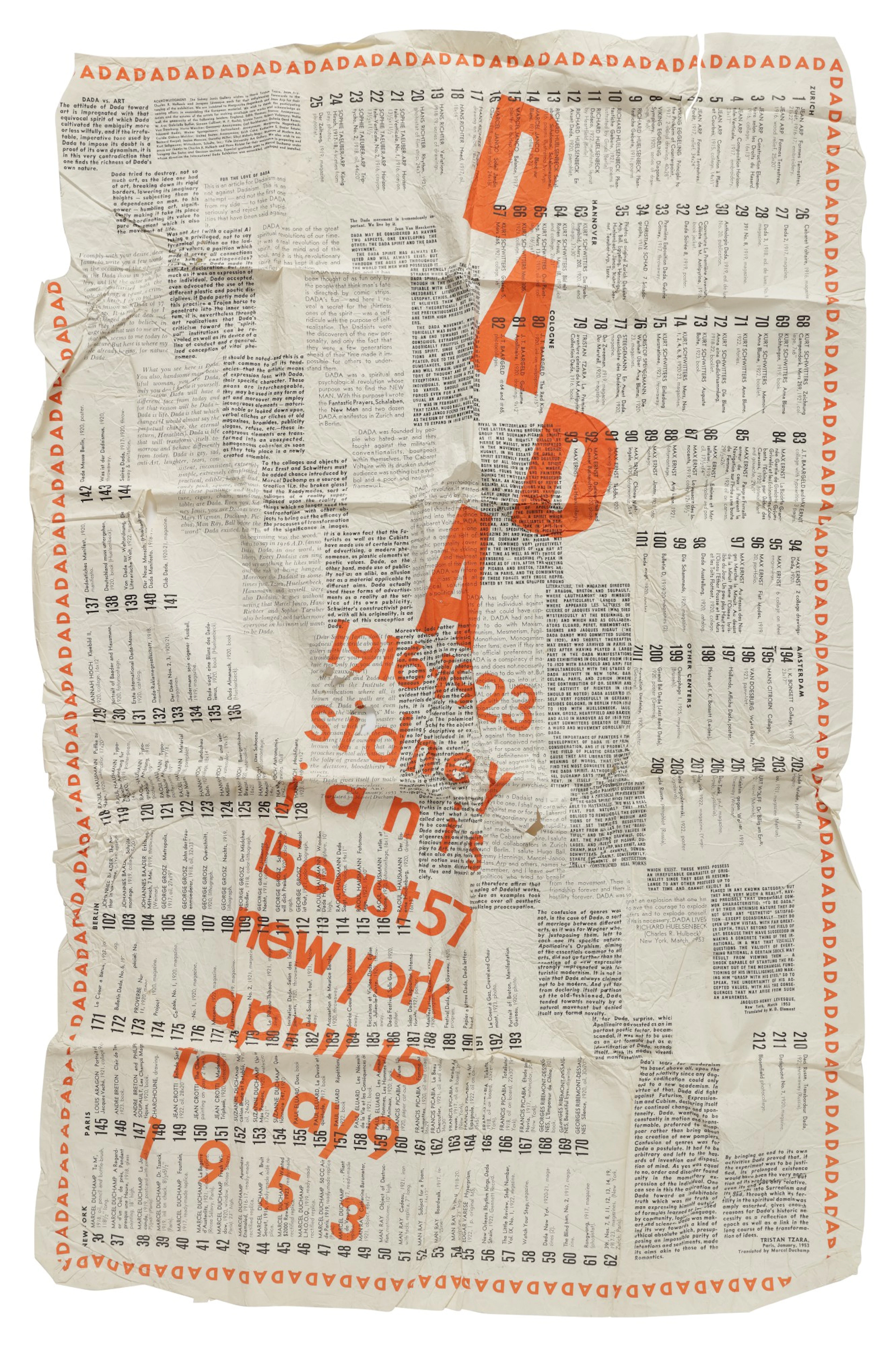 Dada: 1916–1923. new york: sidney janis gallery, 1953