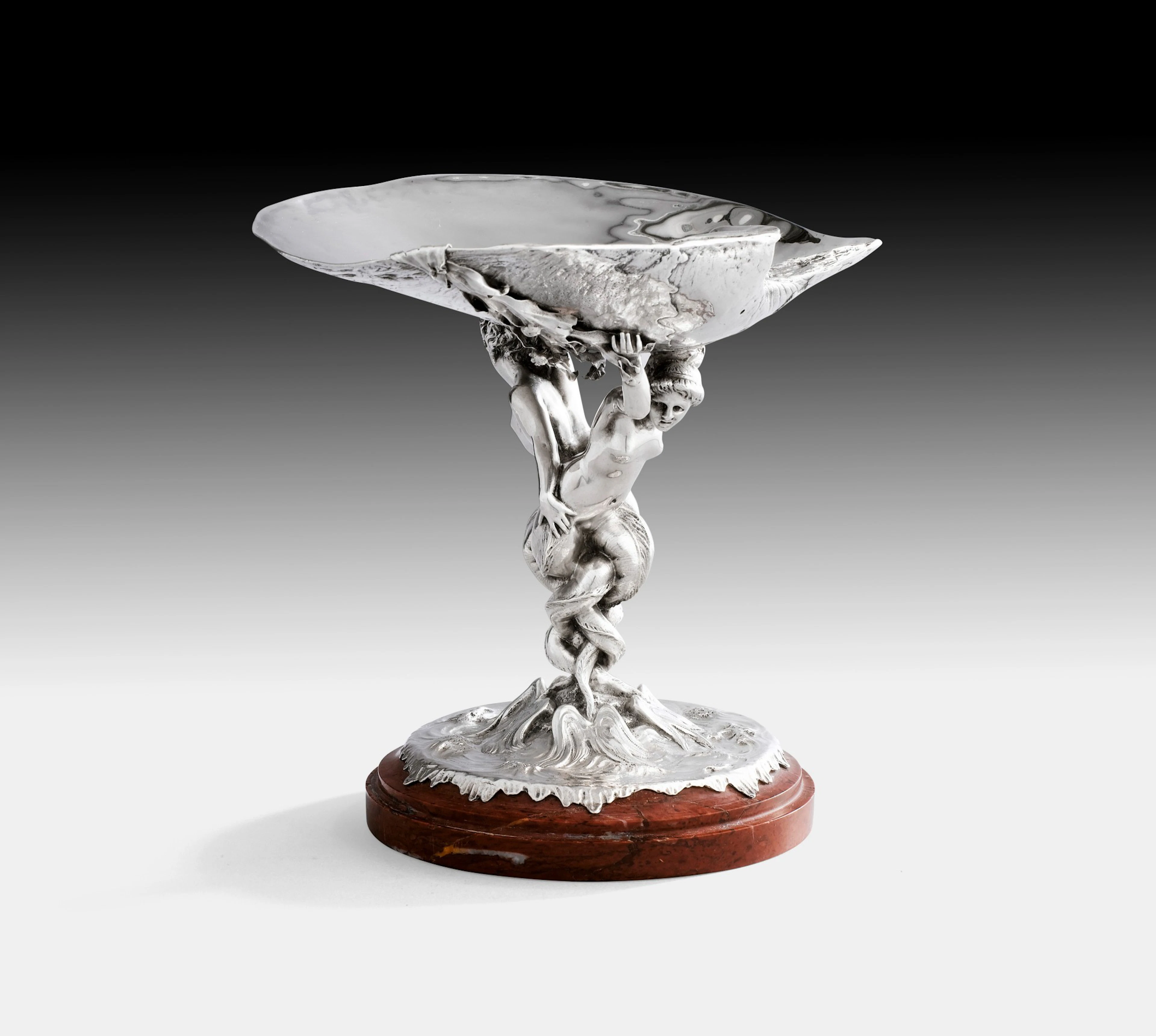 A silver cup and marble by Emile Froment-Meurice