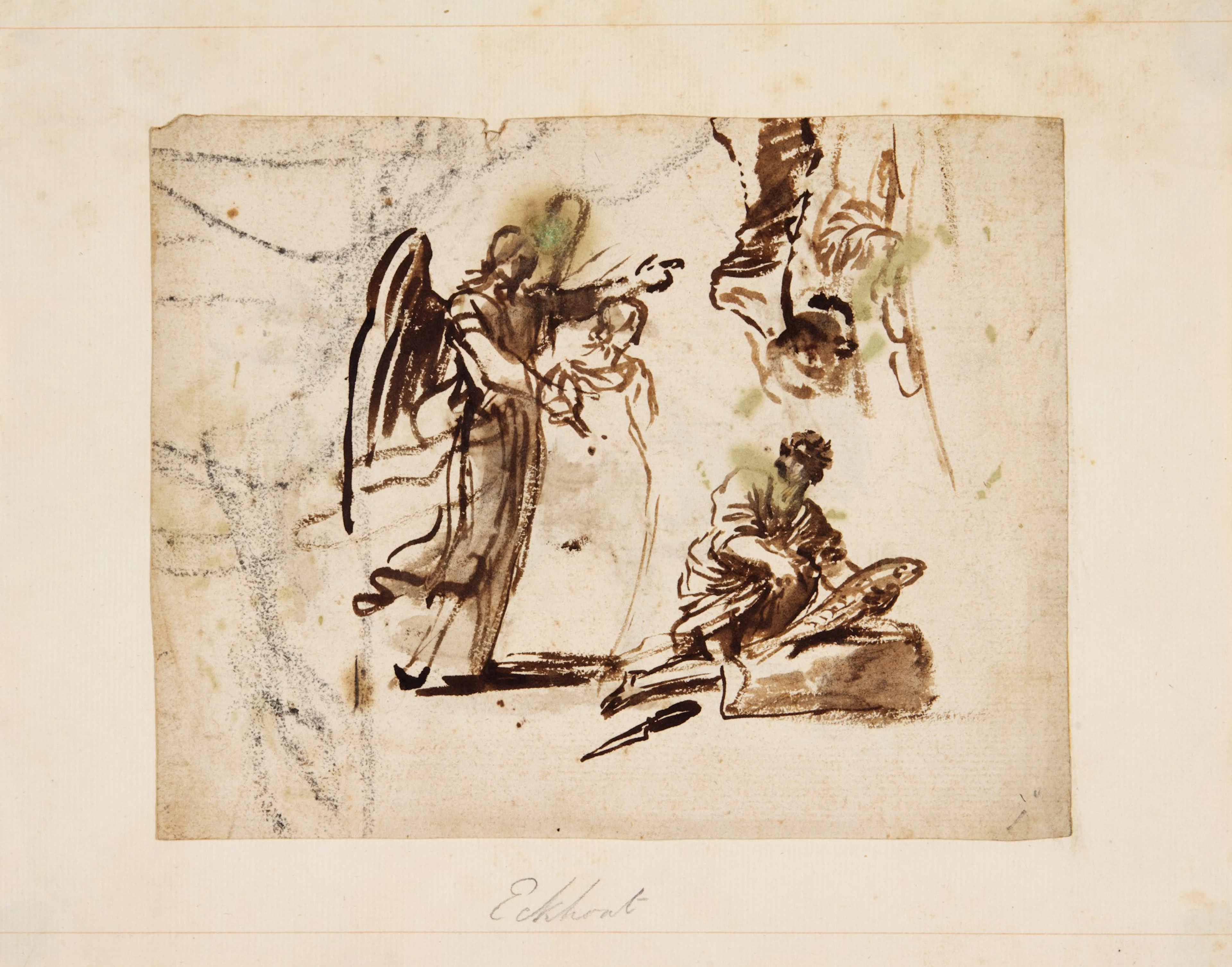 Recto: Tobias and the Angel Verso: Figure studies