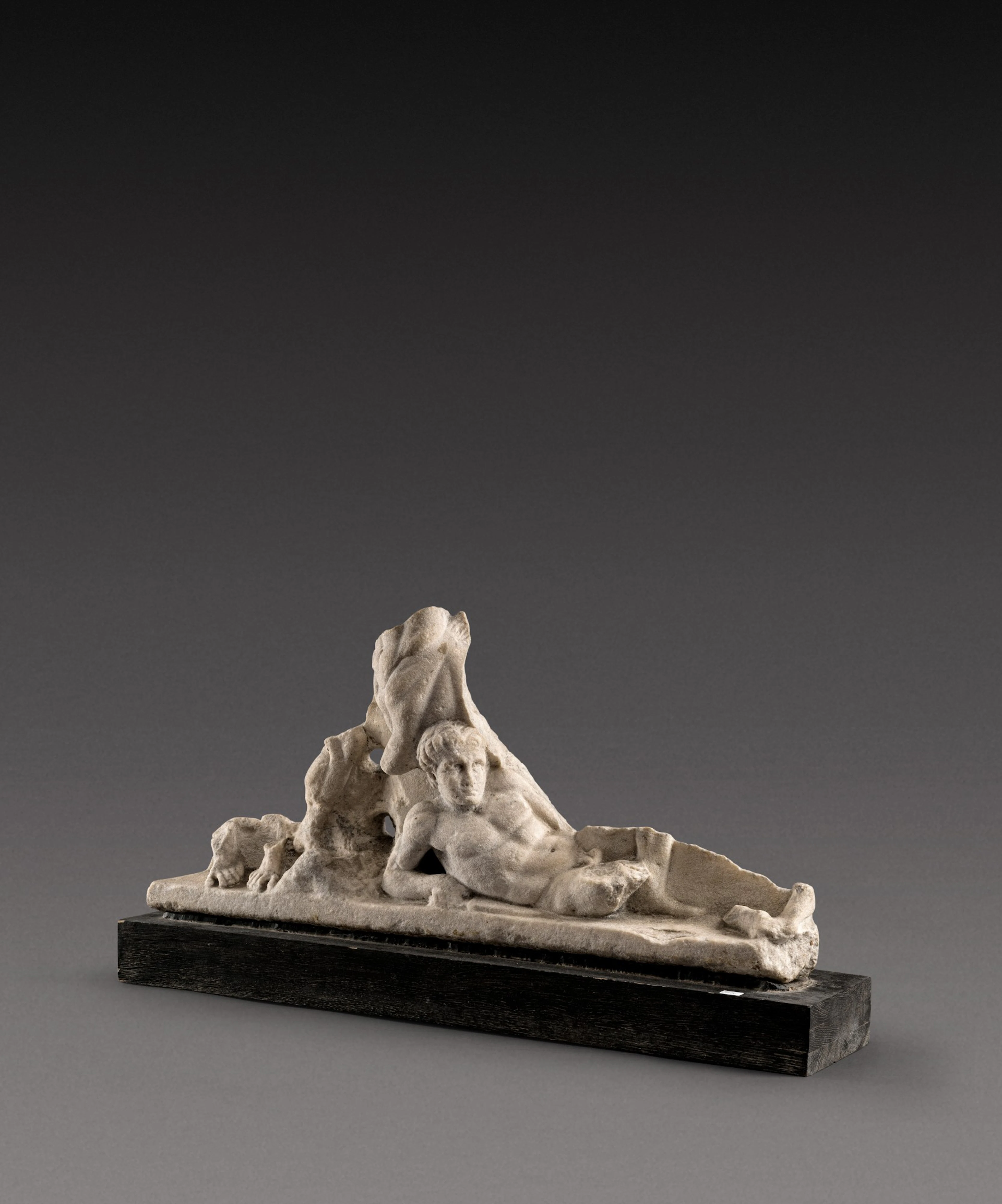A Roman Marble Centauromachy Sarcophagus Fragment, circa mid 2nd Century A.D.