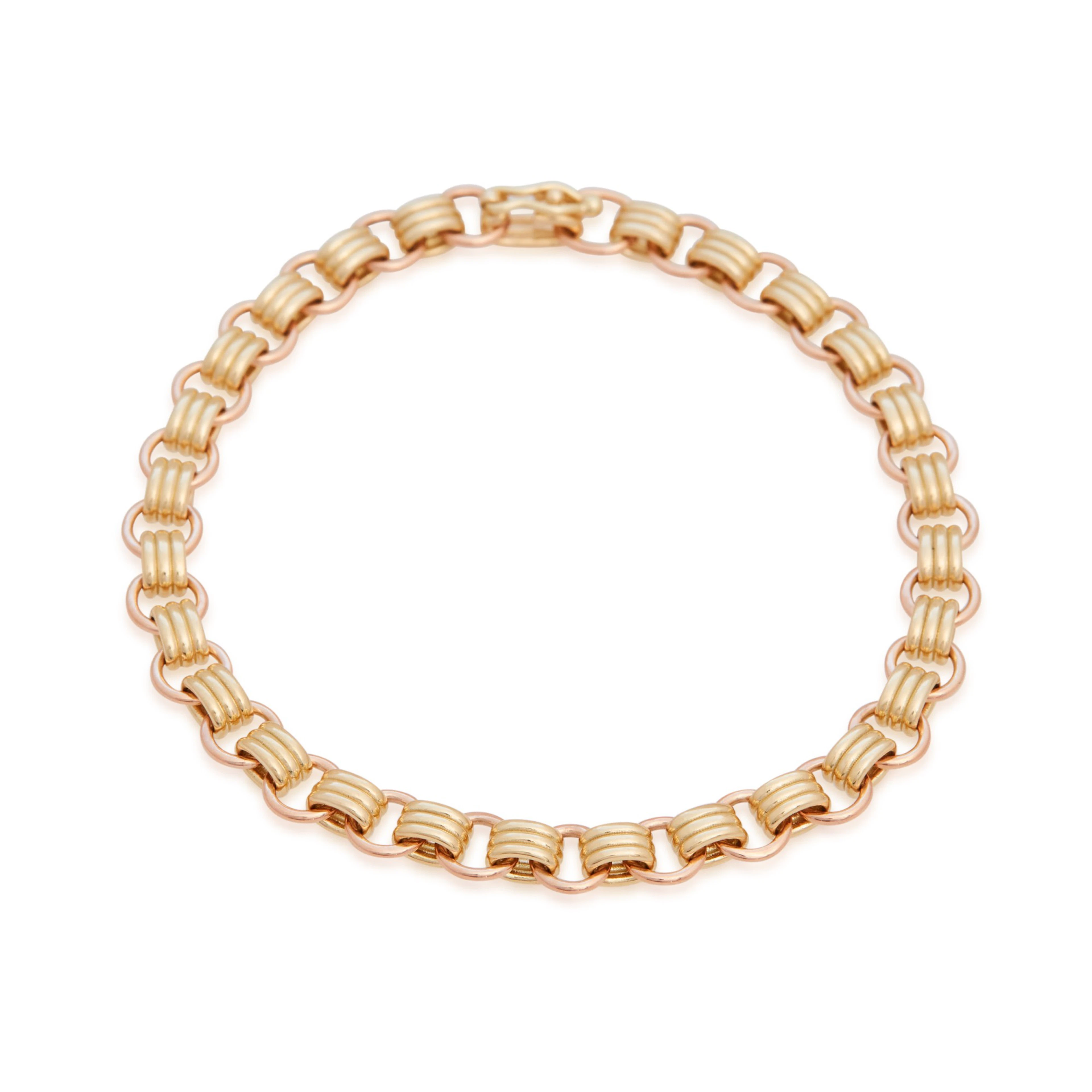 Sherman Field | 18 Karat Yellow and Pink Gold Triple Chain Bracelet