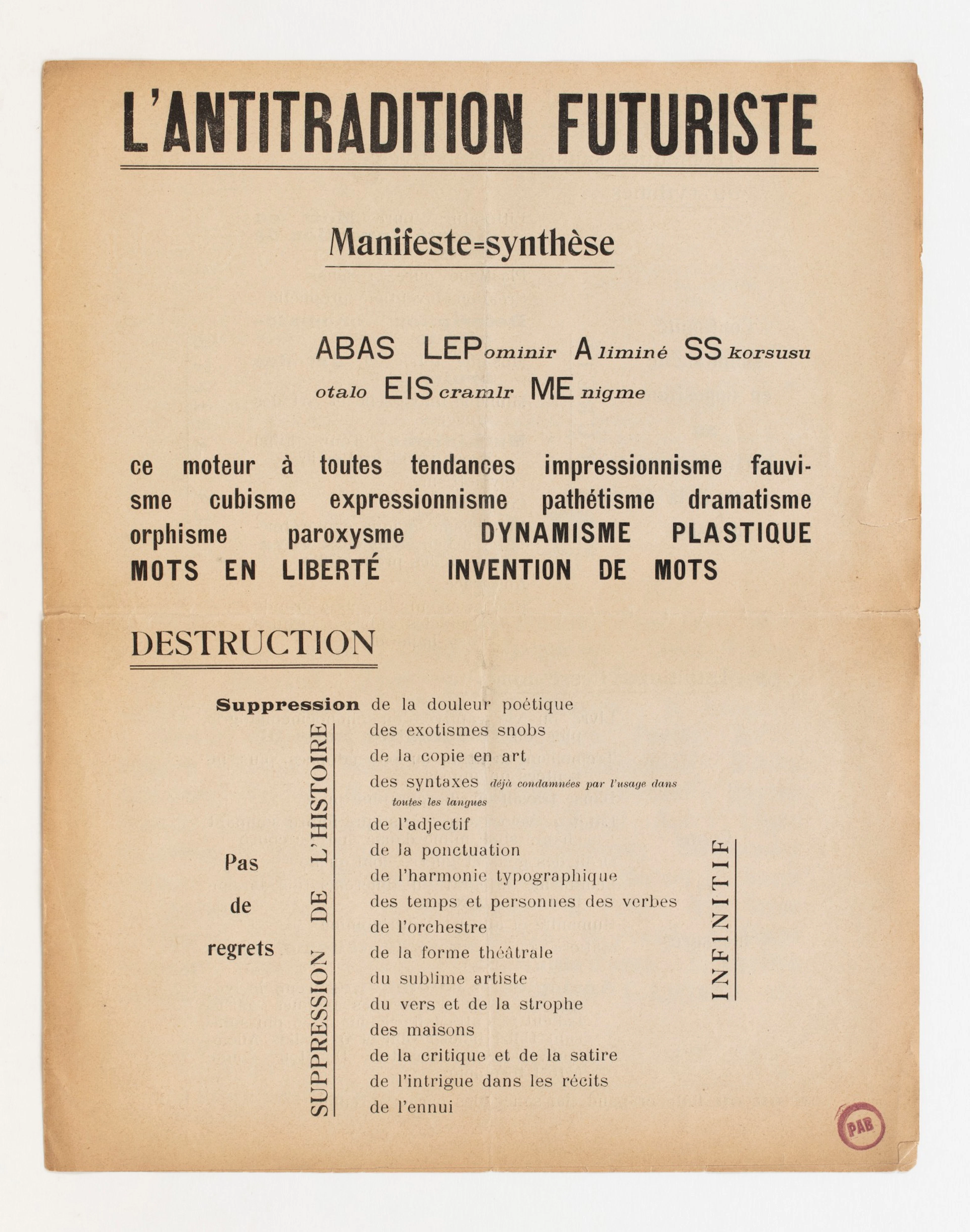 Ensemble de 22 tracts futuristes (Milan