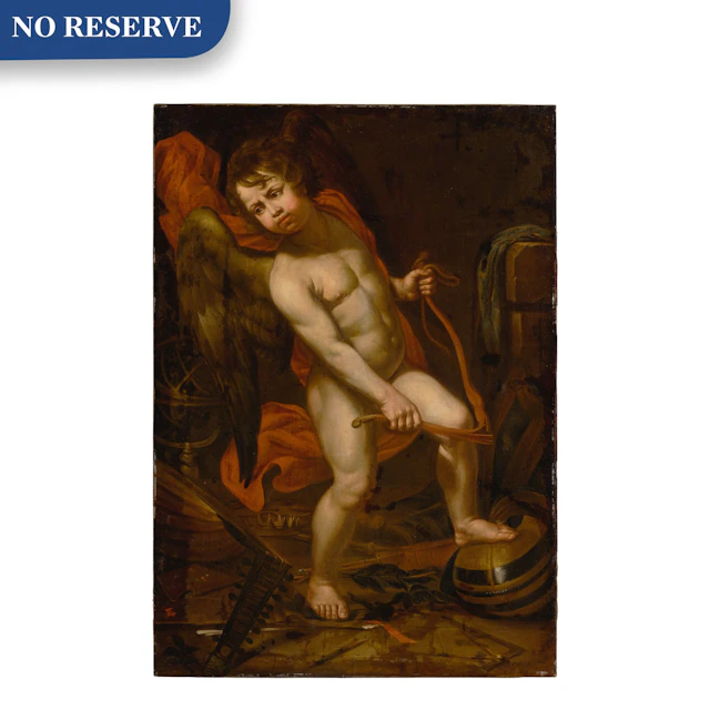Cupid breaking his bow