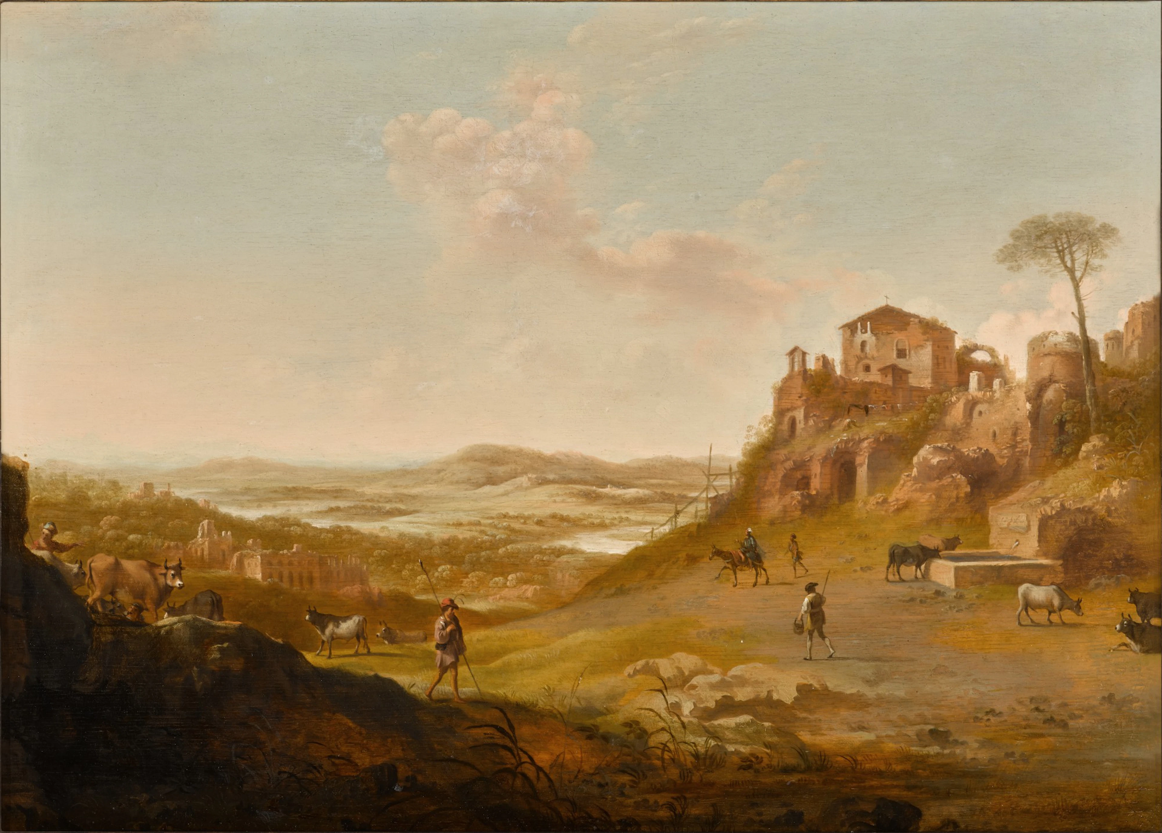 Extensive Italianate landscape with Roman ruins