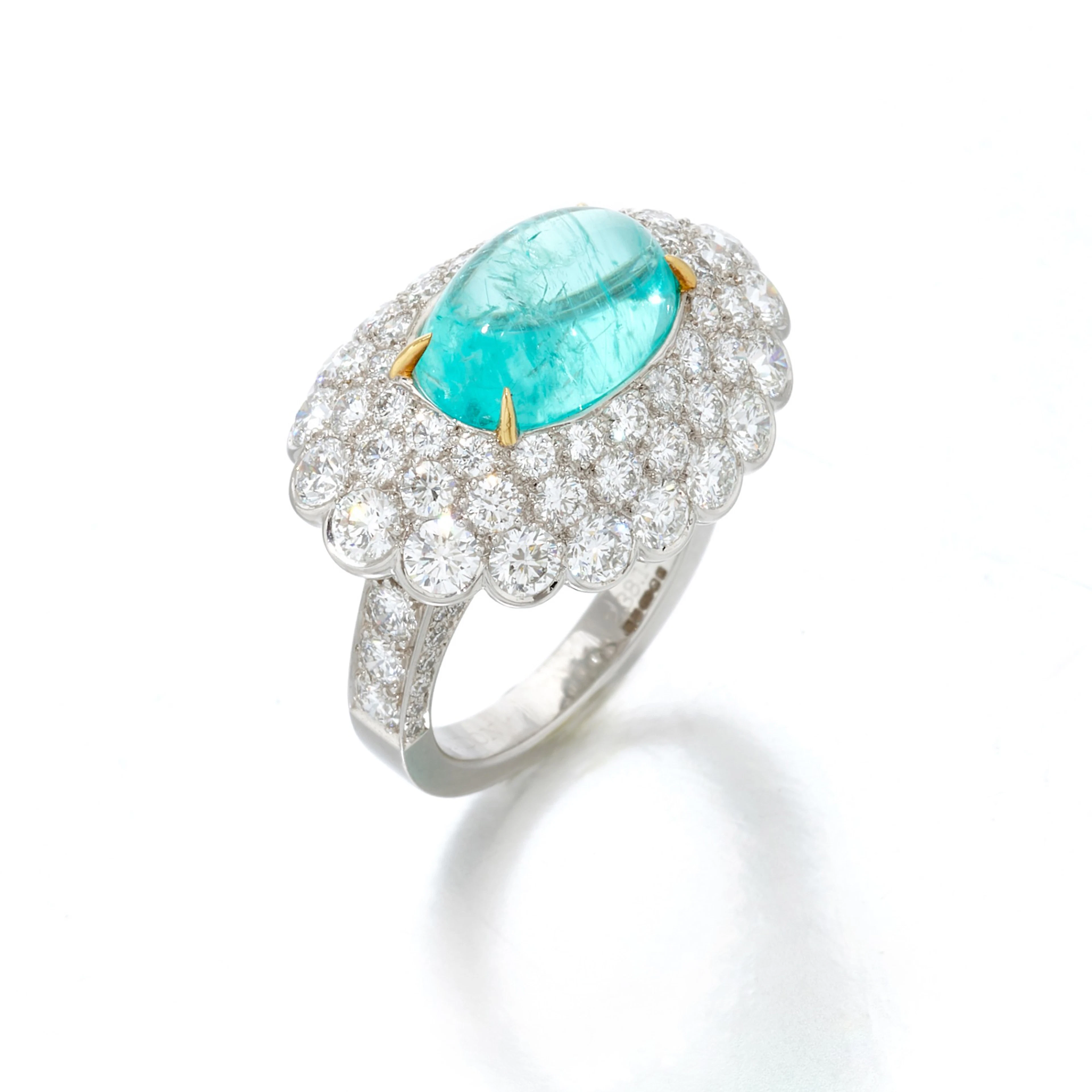 Paraiba tourmaline and diamond ring (Anello con tormalina Paraiba e diamanti)