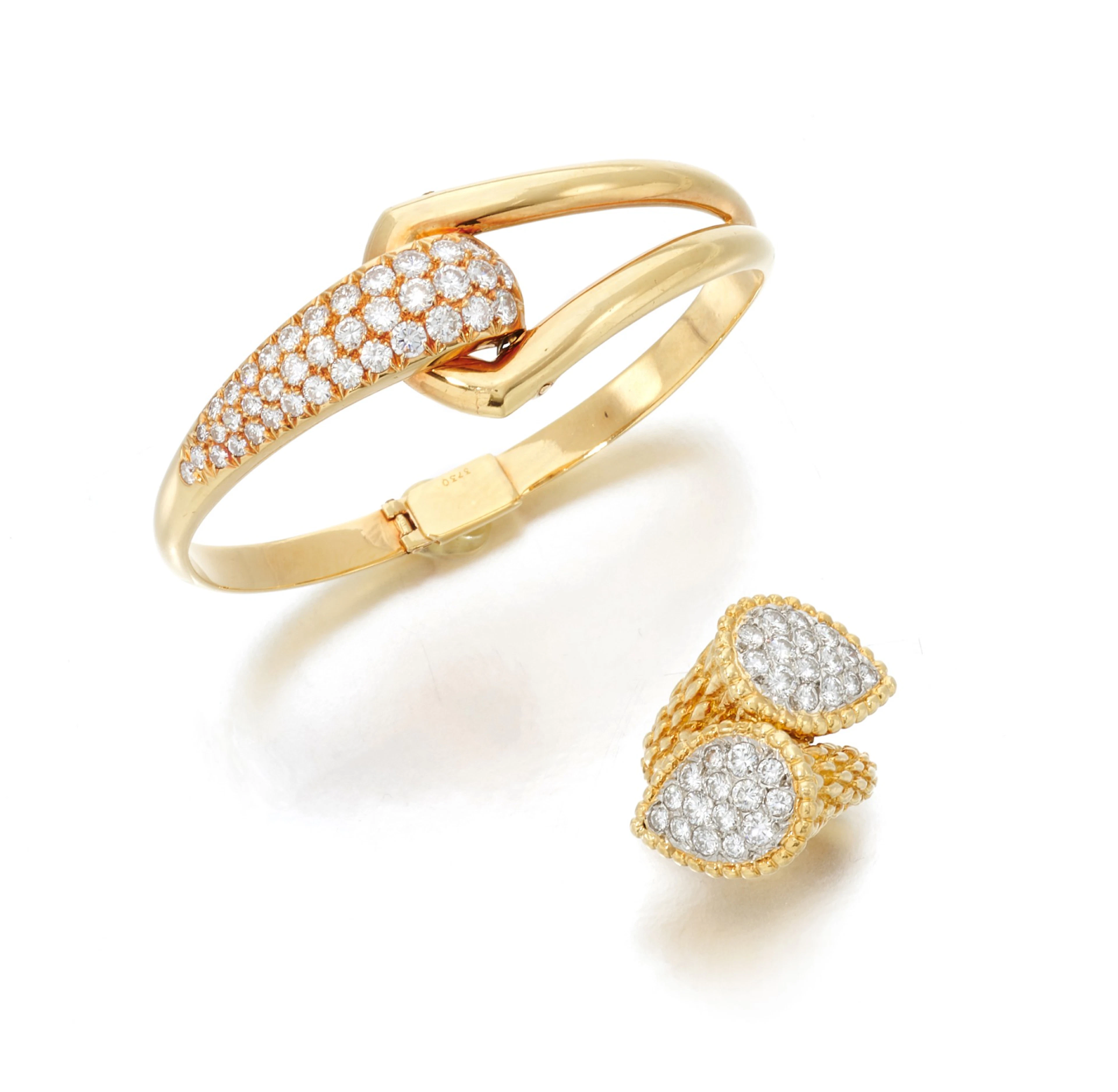 'Serpent Bohème' diamond ring and diamond bracelet...