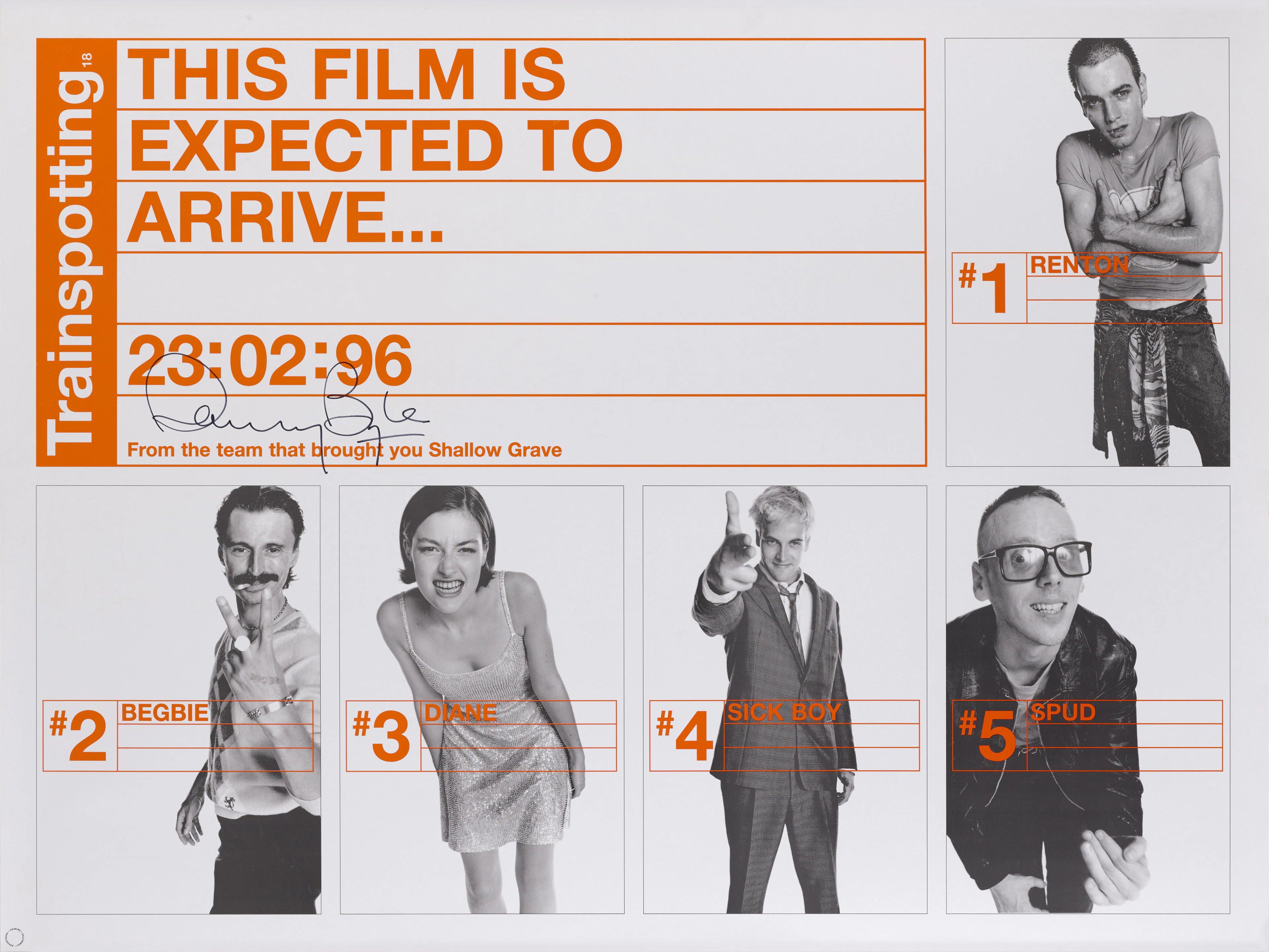 Trainspotting (1996) Poster, British, Advance, Signed by Danny Boyle (director)