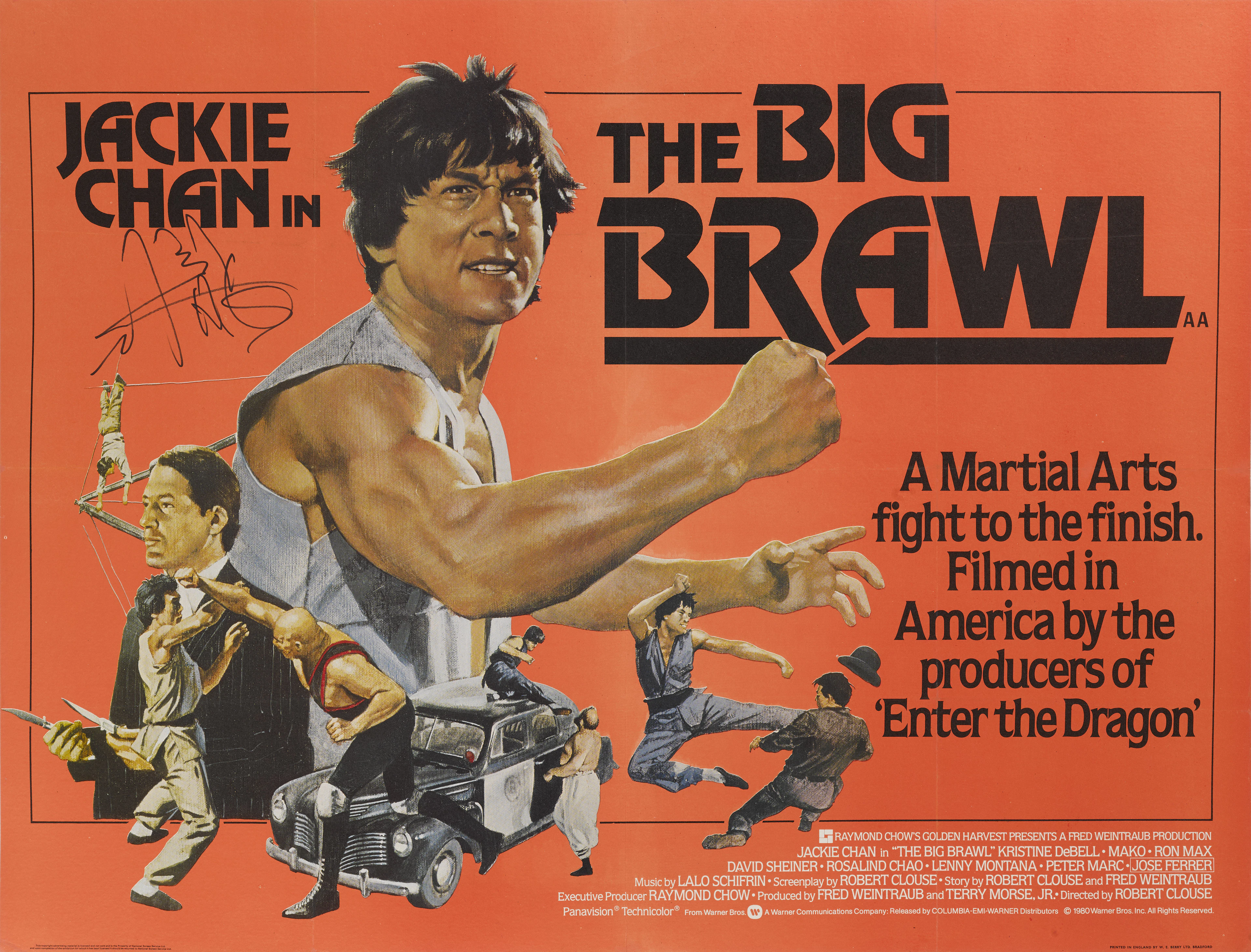 Battle Creek Brawl / The Big Brawl (1980) Poster, British, Signed by Jackie Cha