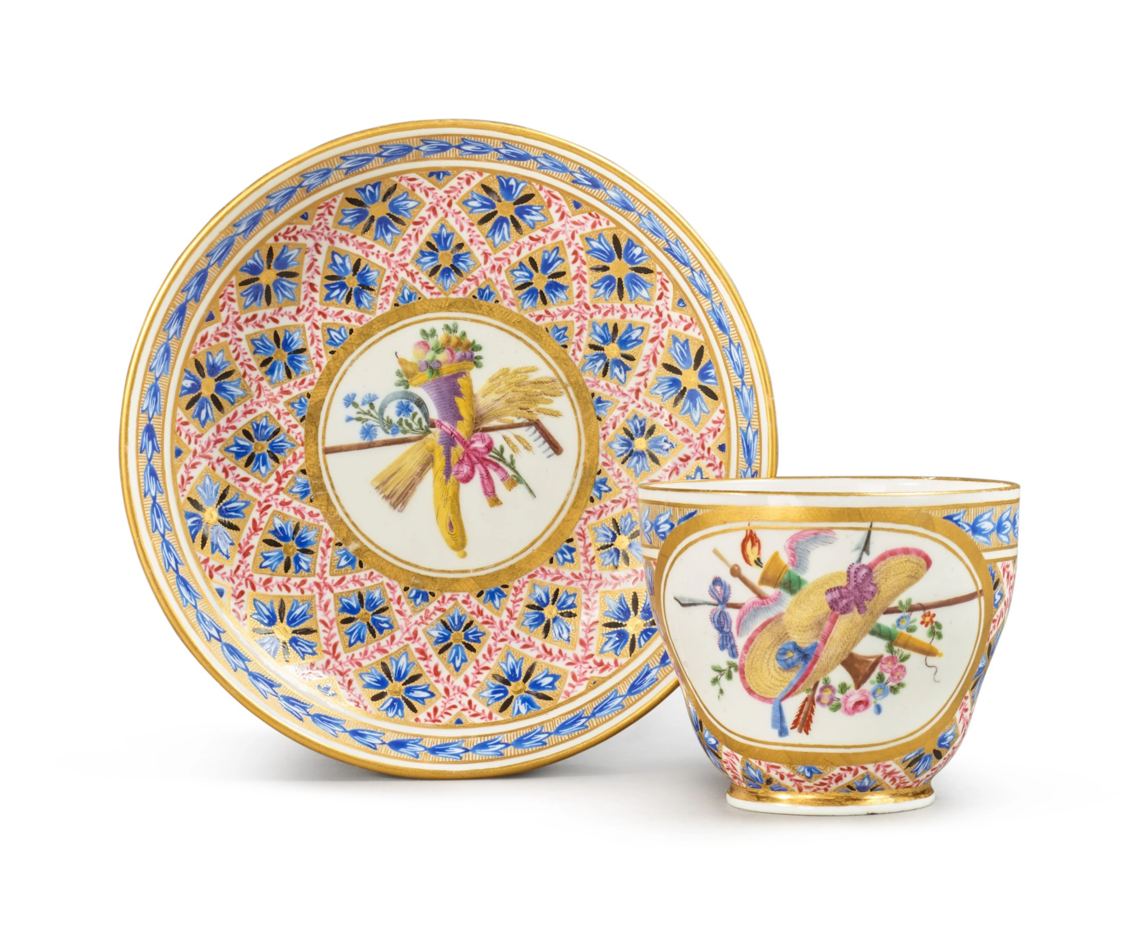 A Sèvres Cup and Saucer, Dated 1767