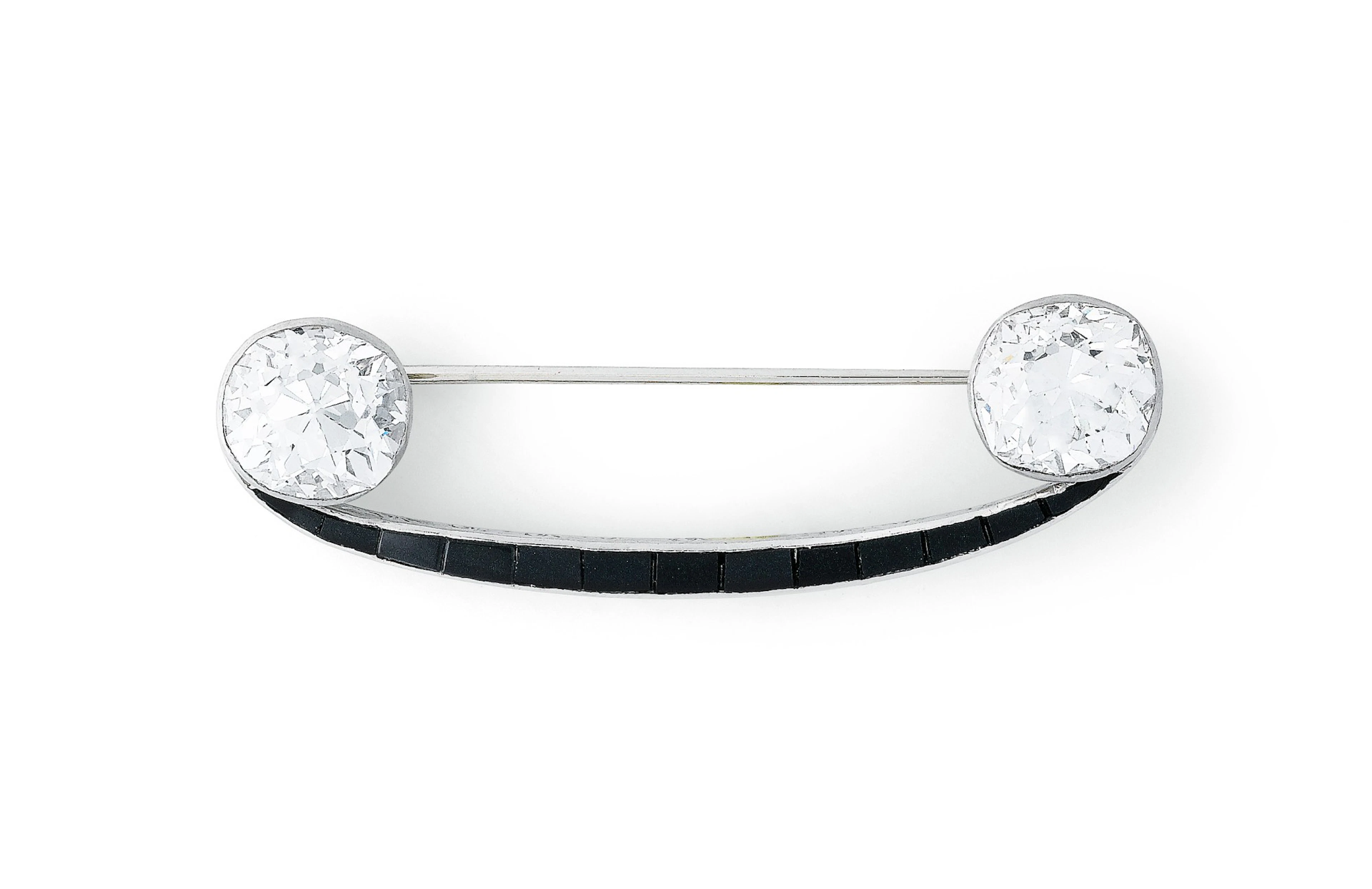 Broche onyx et diamants | Onyx and diamond brooch