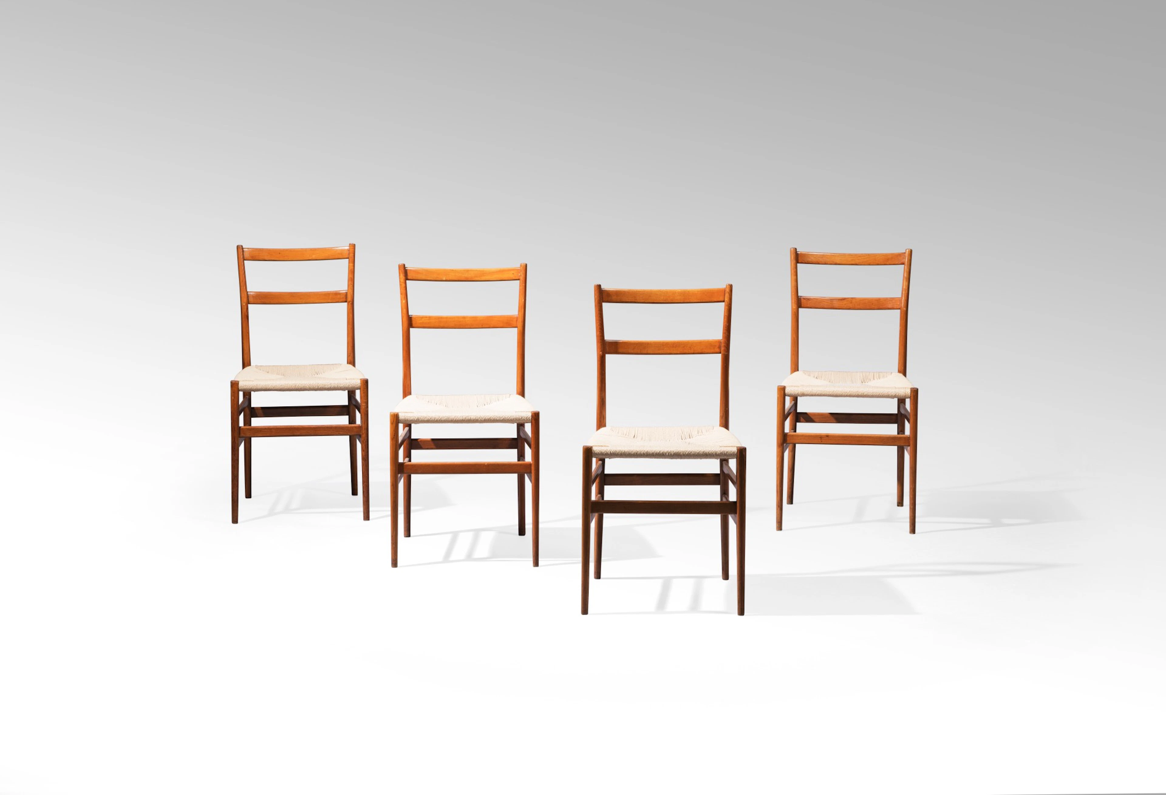 Four Superleggera chairs, model no. 699, designed in 1957