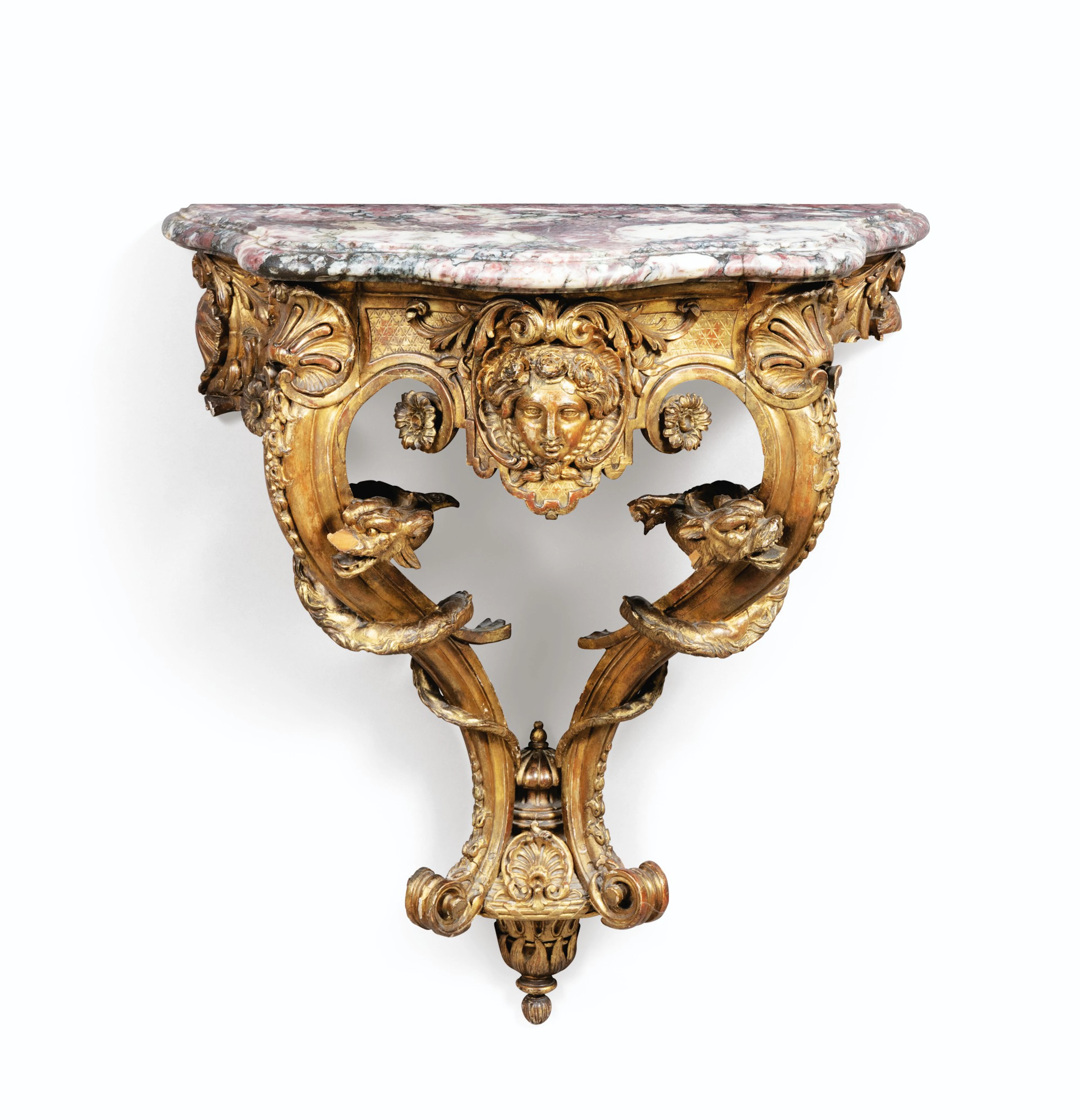 A Regence style gilt-wood console