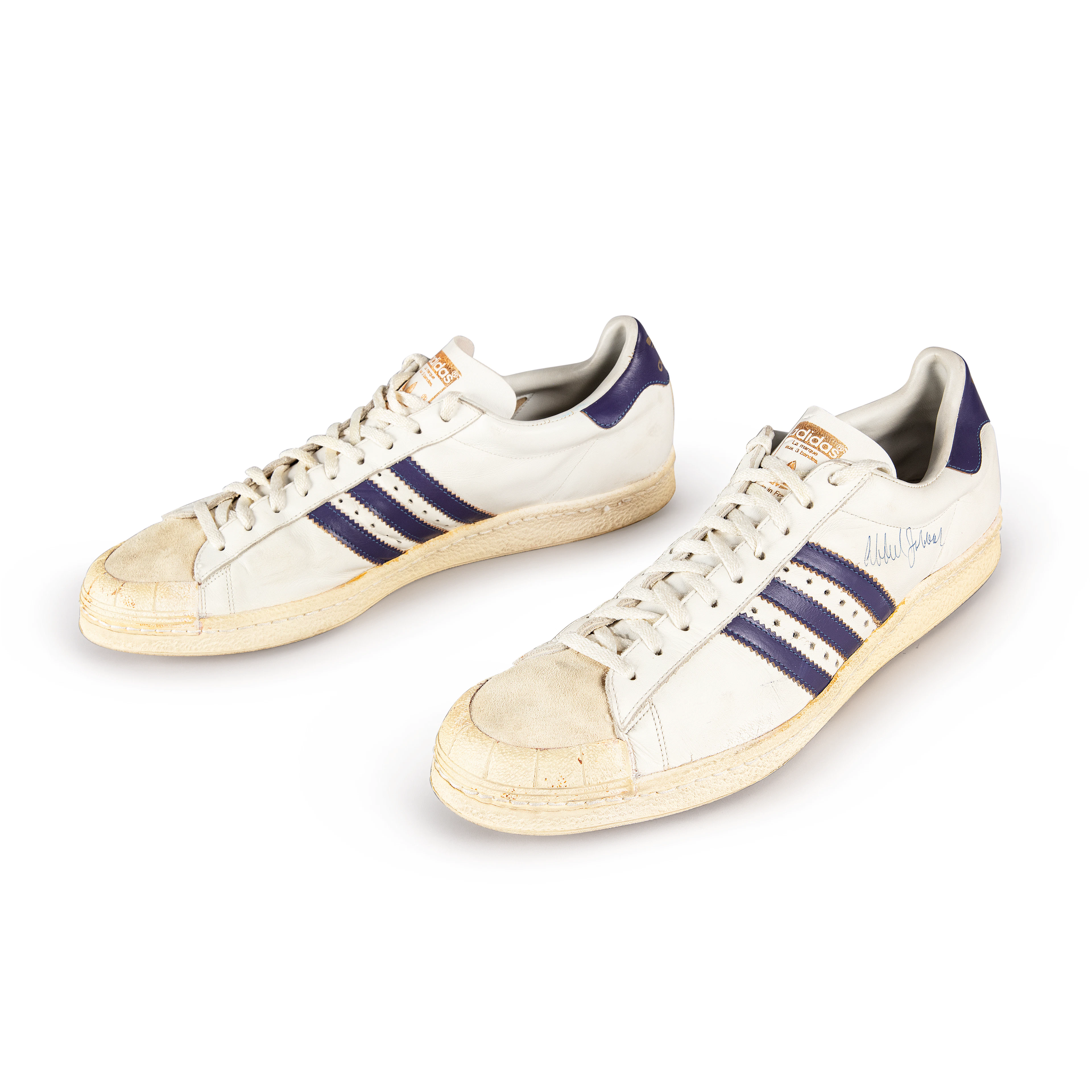 Adidas Kareem Abdul-Jabbar Dual Signed Game Worn Superstar
