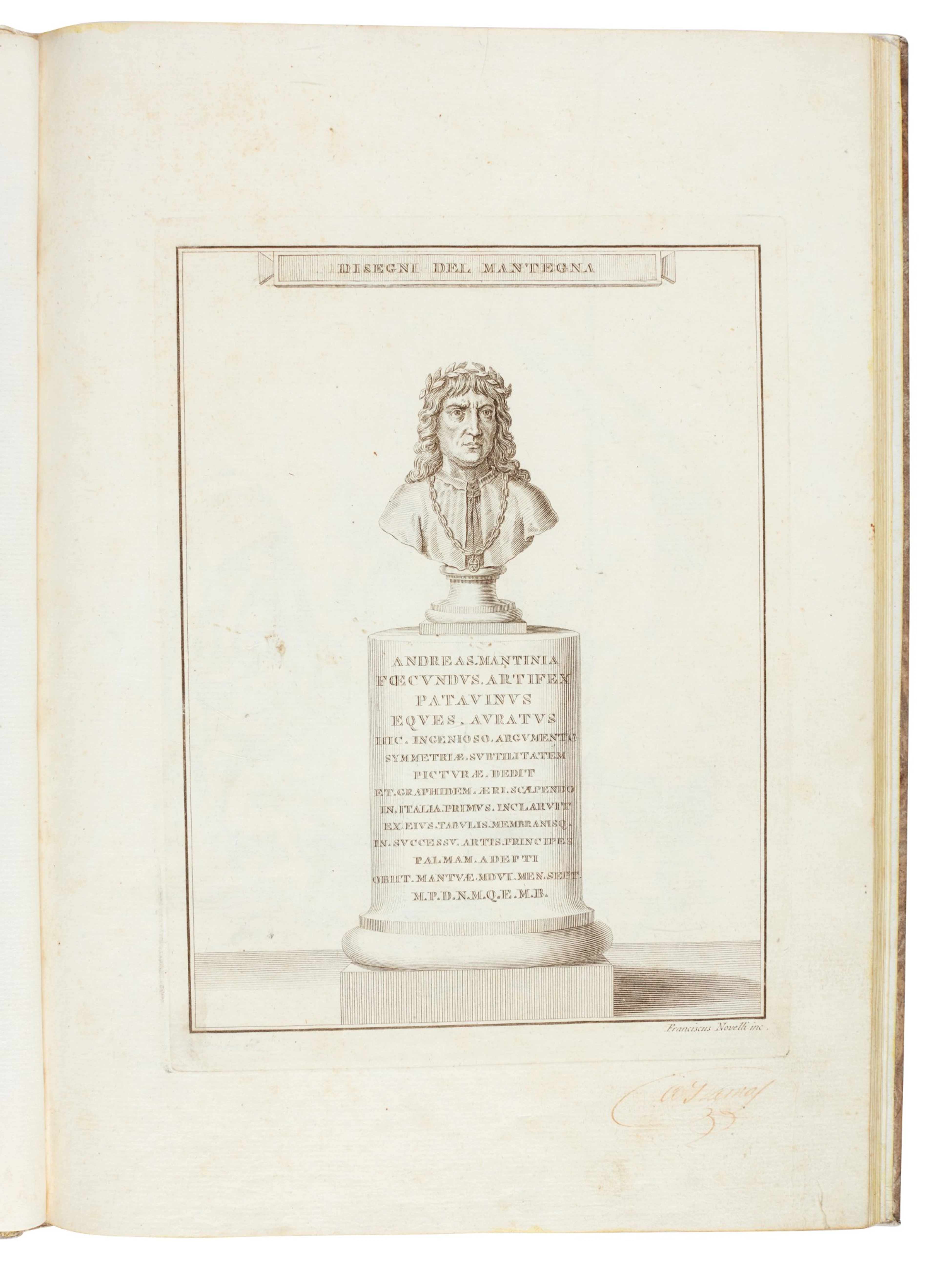 Ovelli, Disegni di Mantegna, Venice, 1795, marbled boards