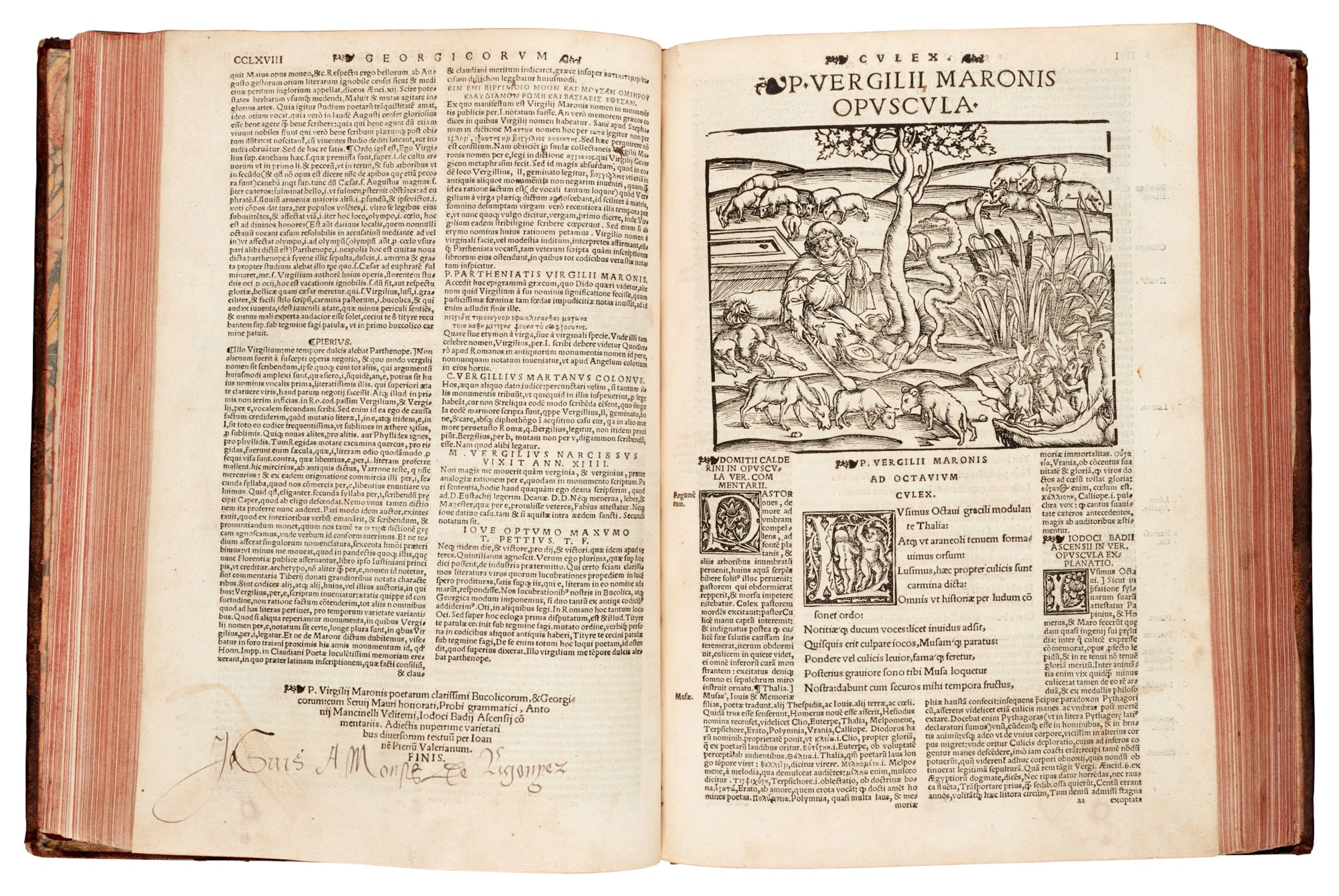 Vergil, Opera Virgiliana, Lyon, 1529, later mottled calf