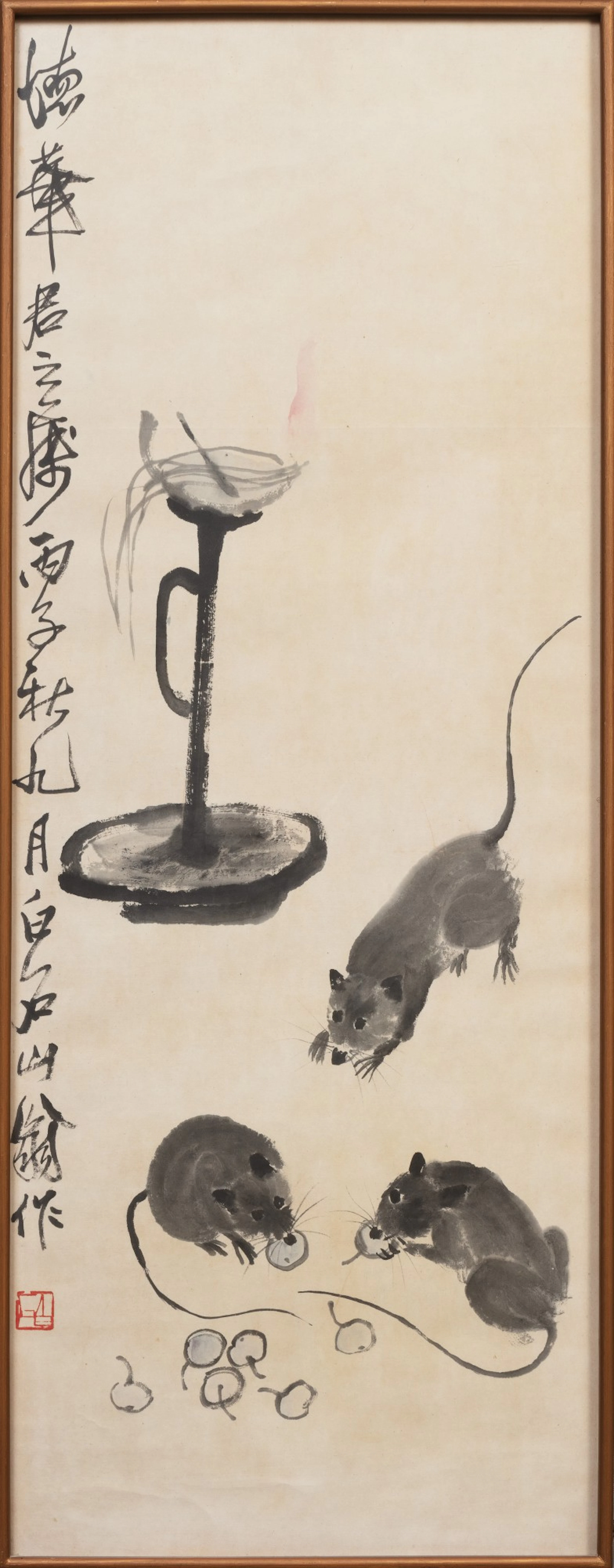 Qi Baishi (1864-1957) Mice and candlestick | 齊白石 燈鼠圖