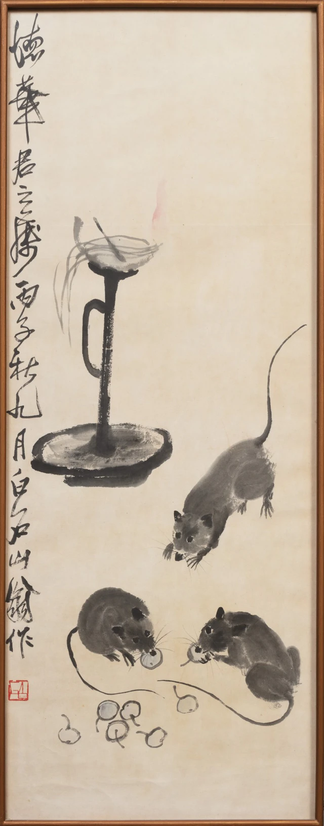 Qi Baishi (1864-1957) Mice and candlestick | 齊白石 燈鼠圖