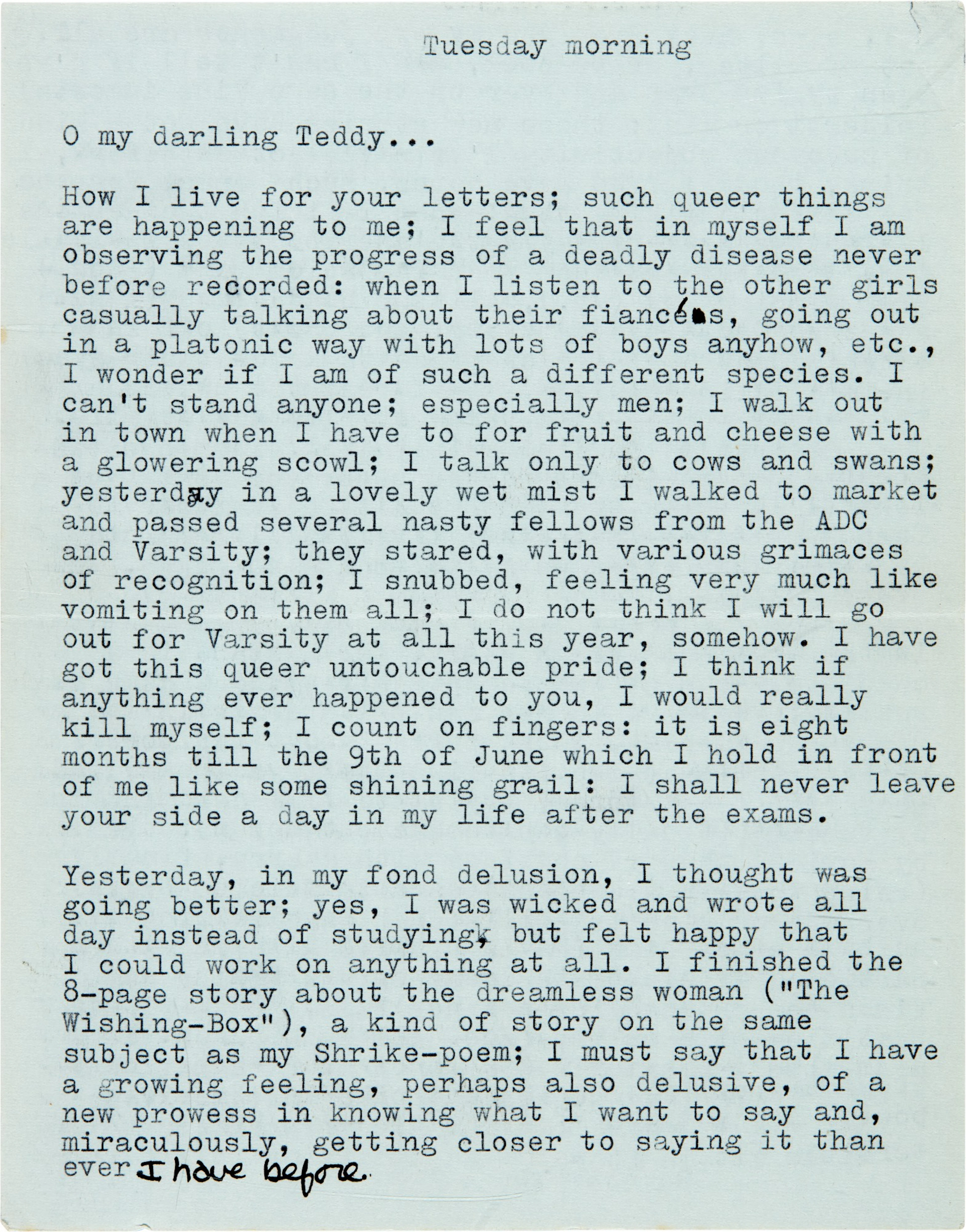 Sylvia Plath | Typed letter signed
