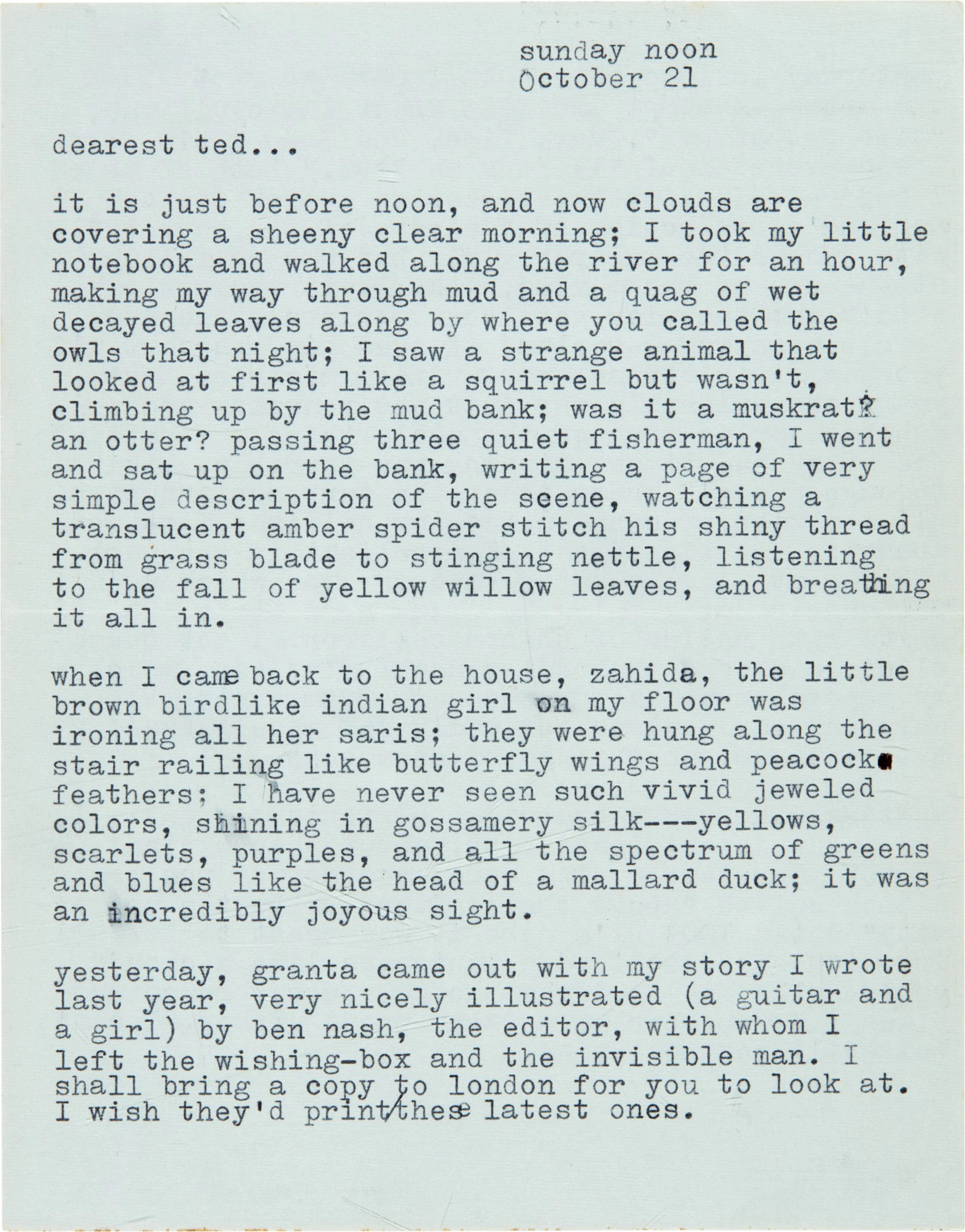 Sylvia Plath | Typed letter signed
