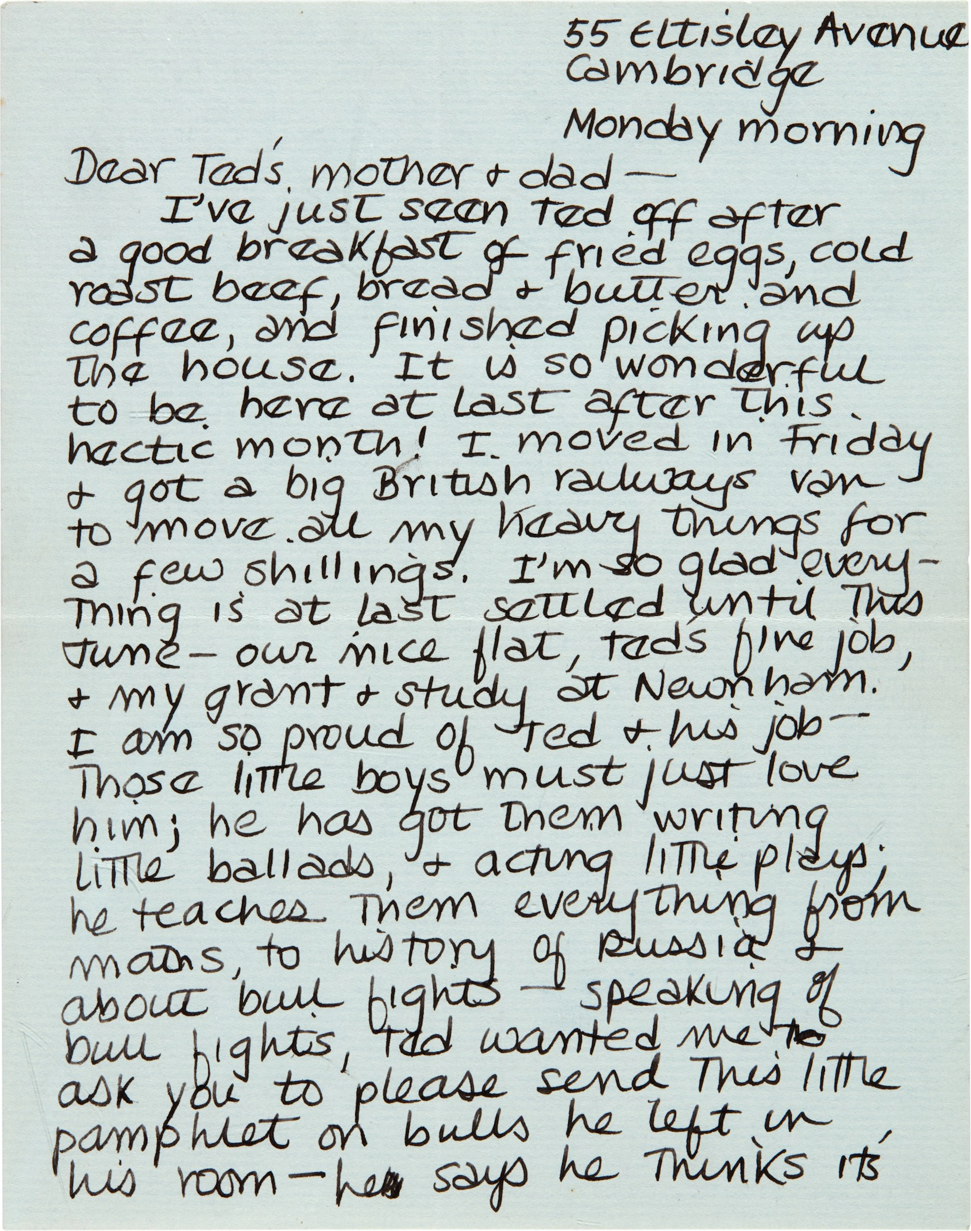 Sylvia Plath | Autograph letter signed