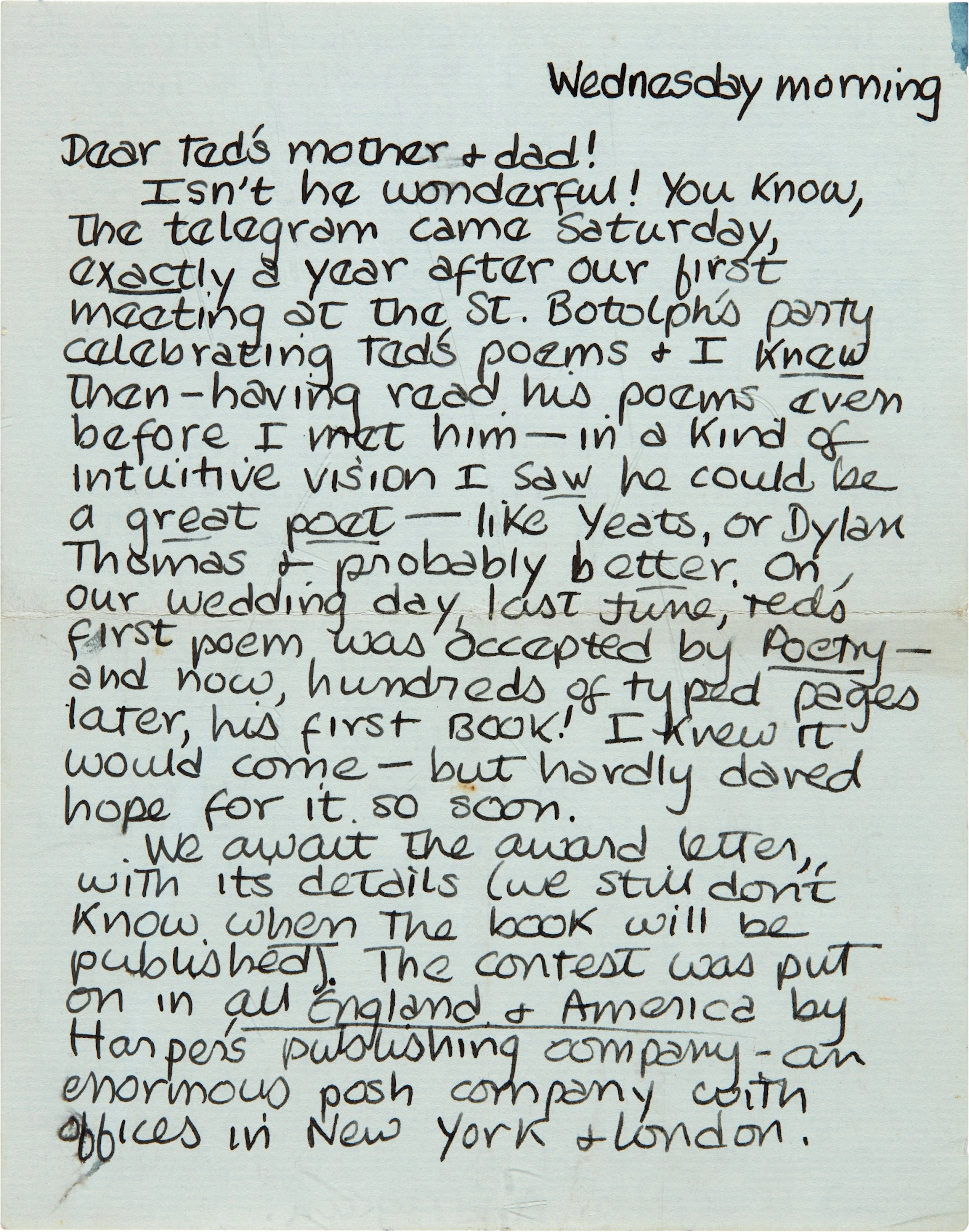 Sylvia Plath | Autograph letter signed