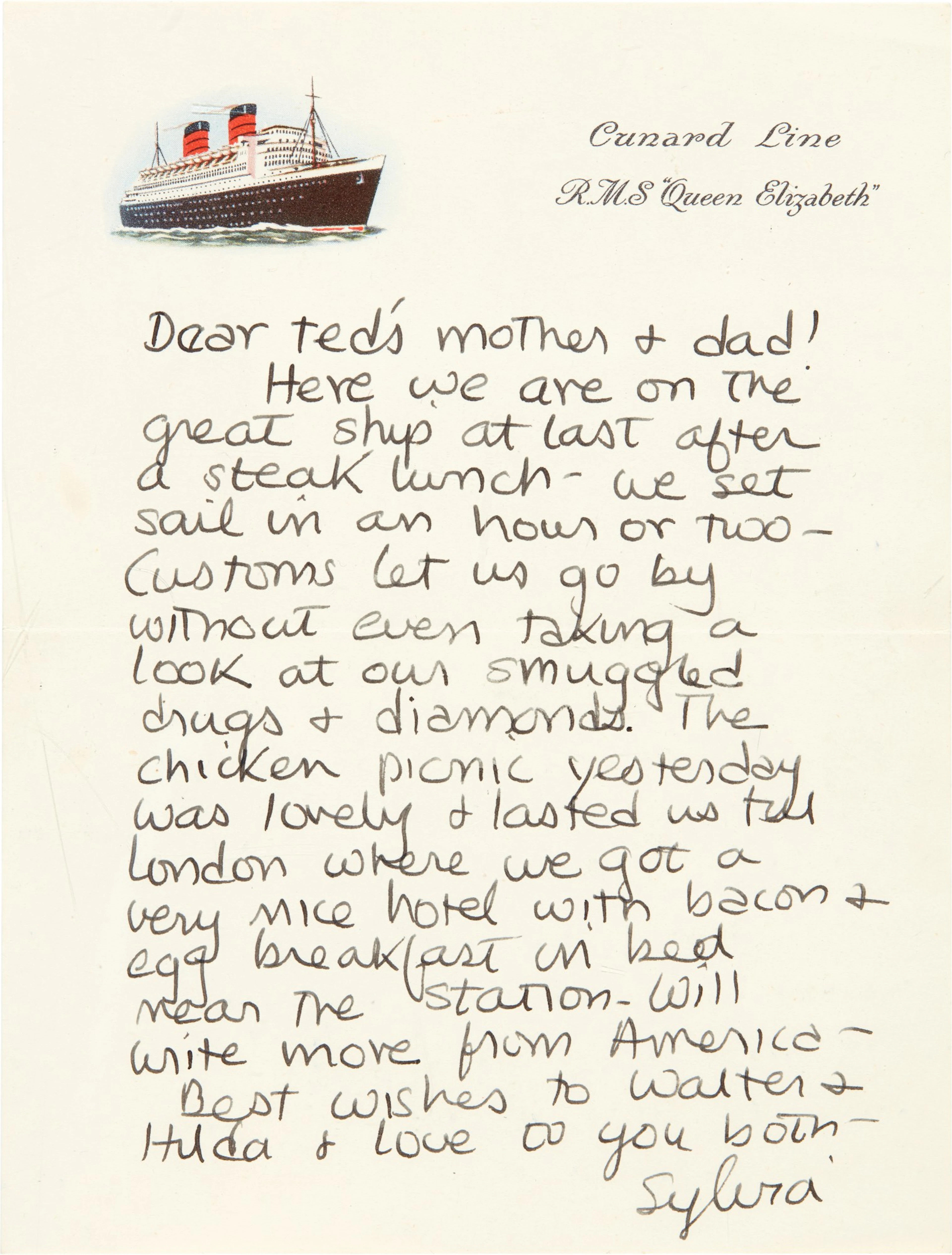 Sylvia Plath | Autograph letter signed