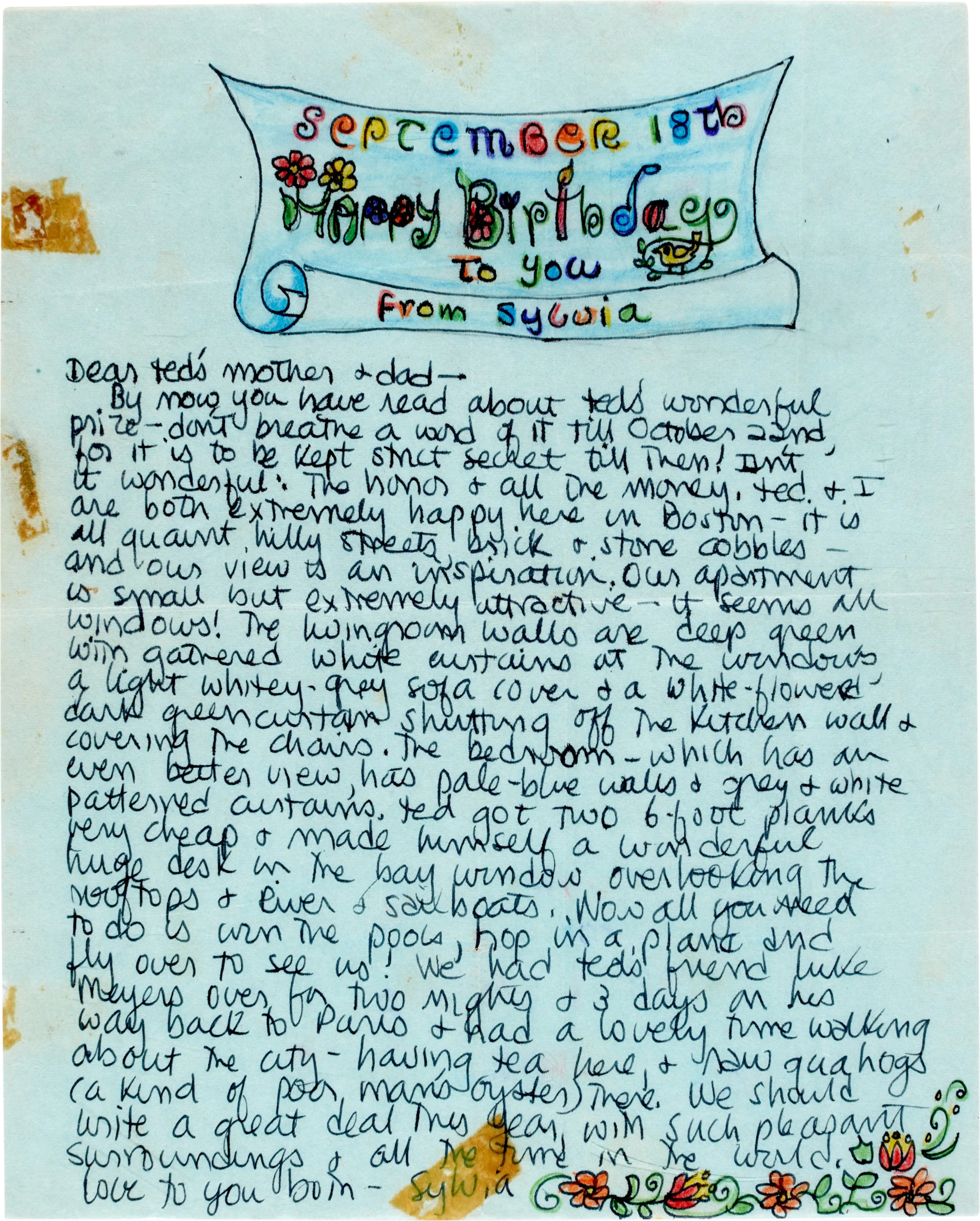Sylvia Plath | Autograph letter signed
