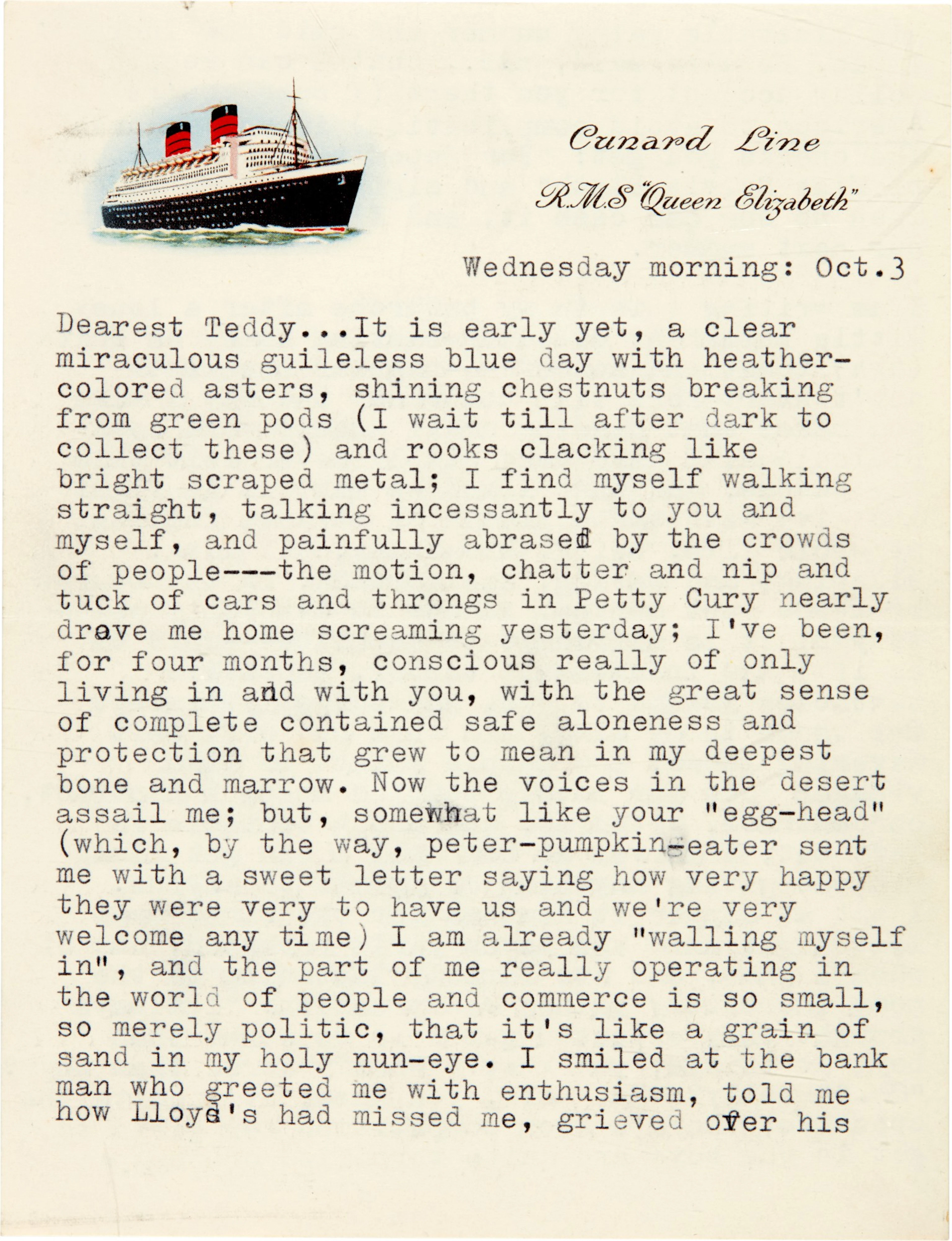 Sylvia Plath | Typed letter signed