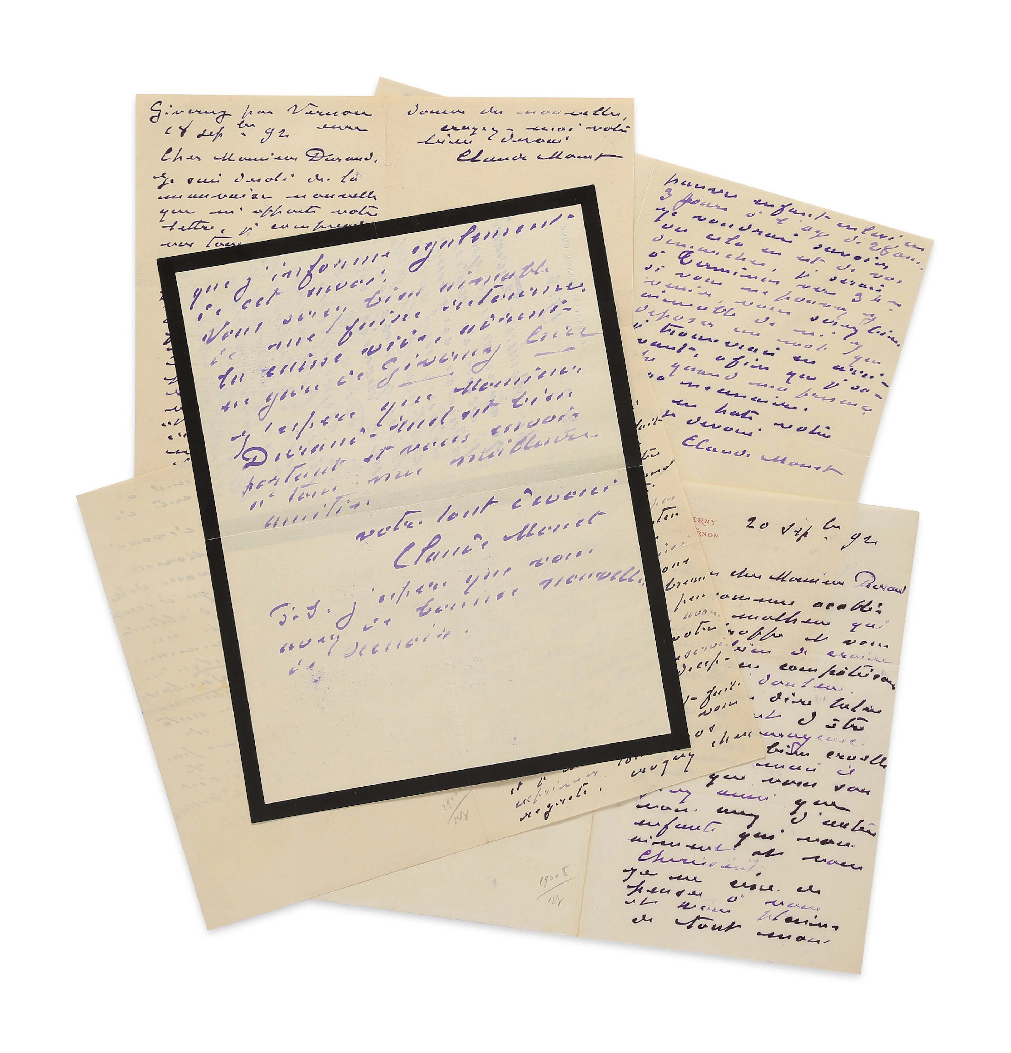 Monet, Claude | A group of letters spanning over twenty...