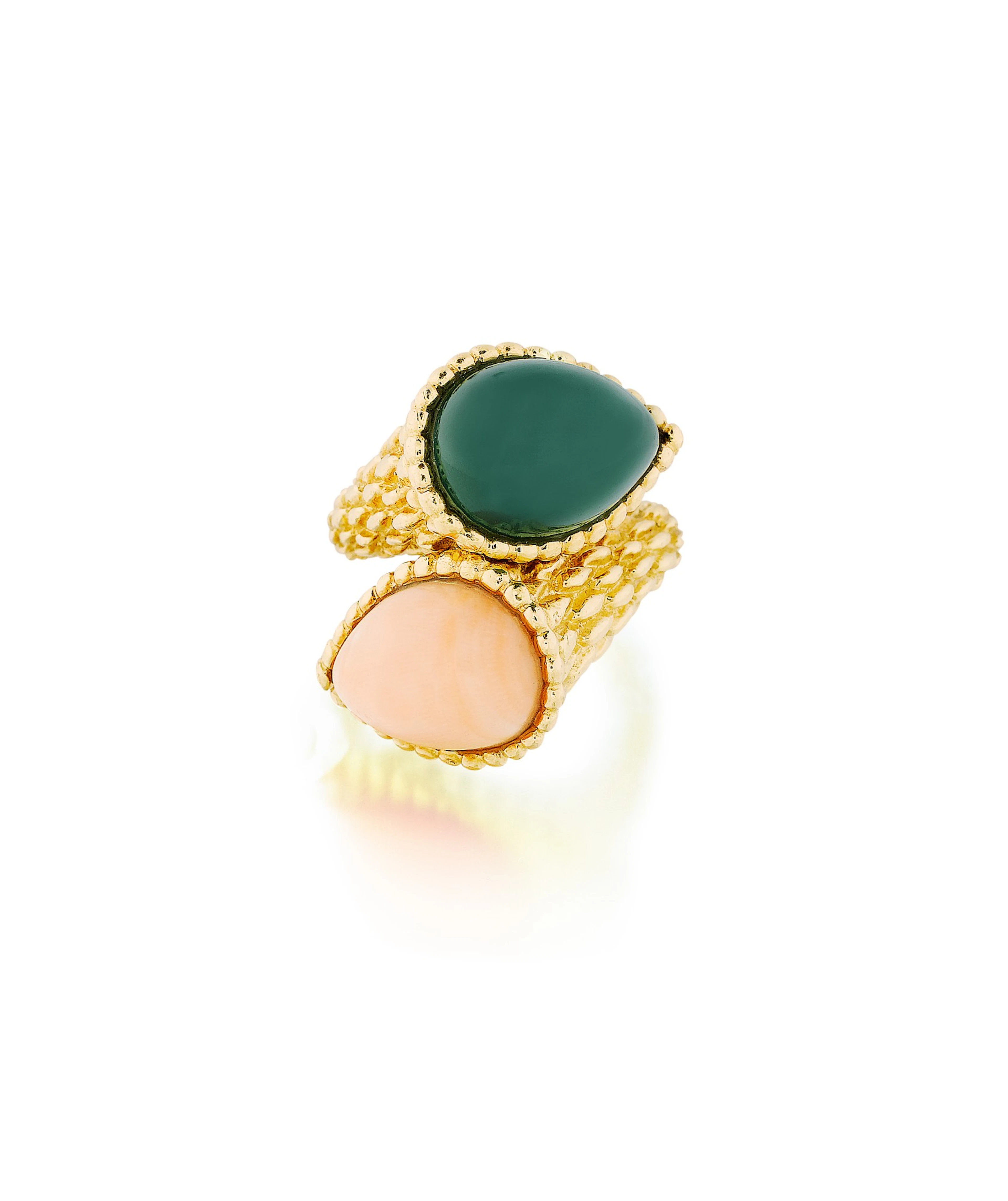 Bague chrysoprase et corail