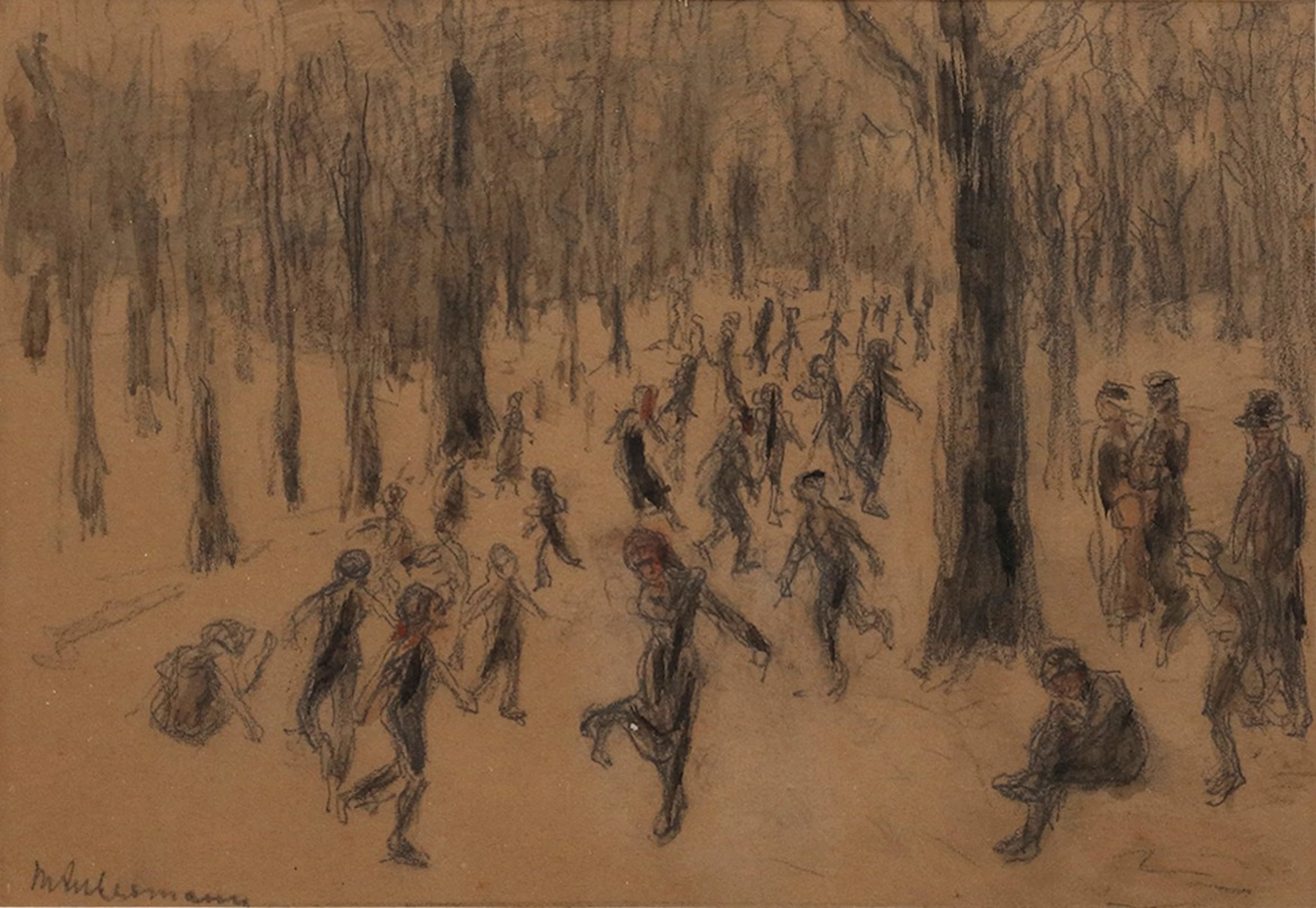 Schlittschuhläufer im Tiergarten (Ice Skaters in the Zoo)