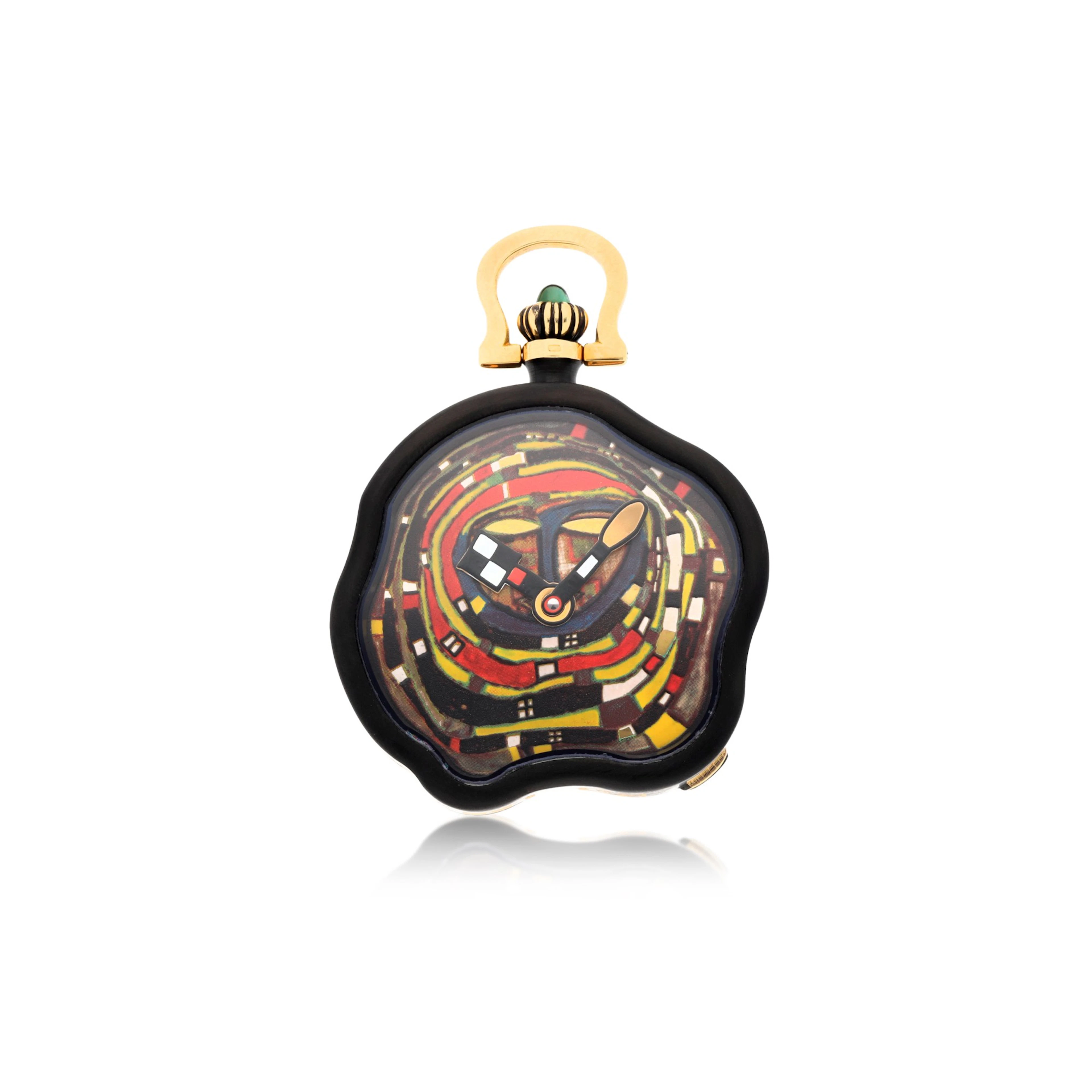 An unusual gold and blackened asymmetrical double...