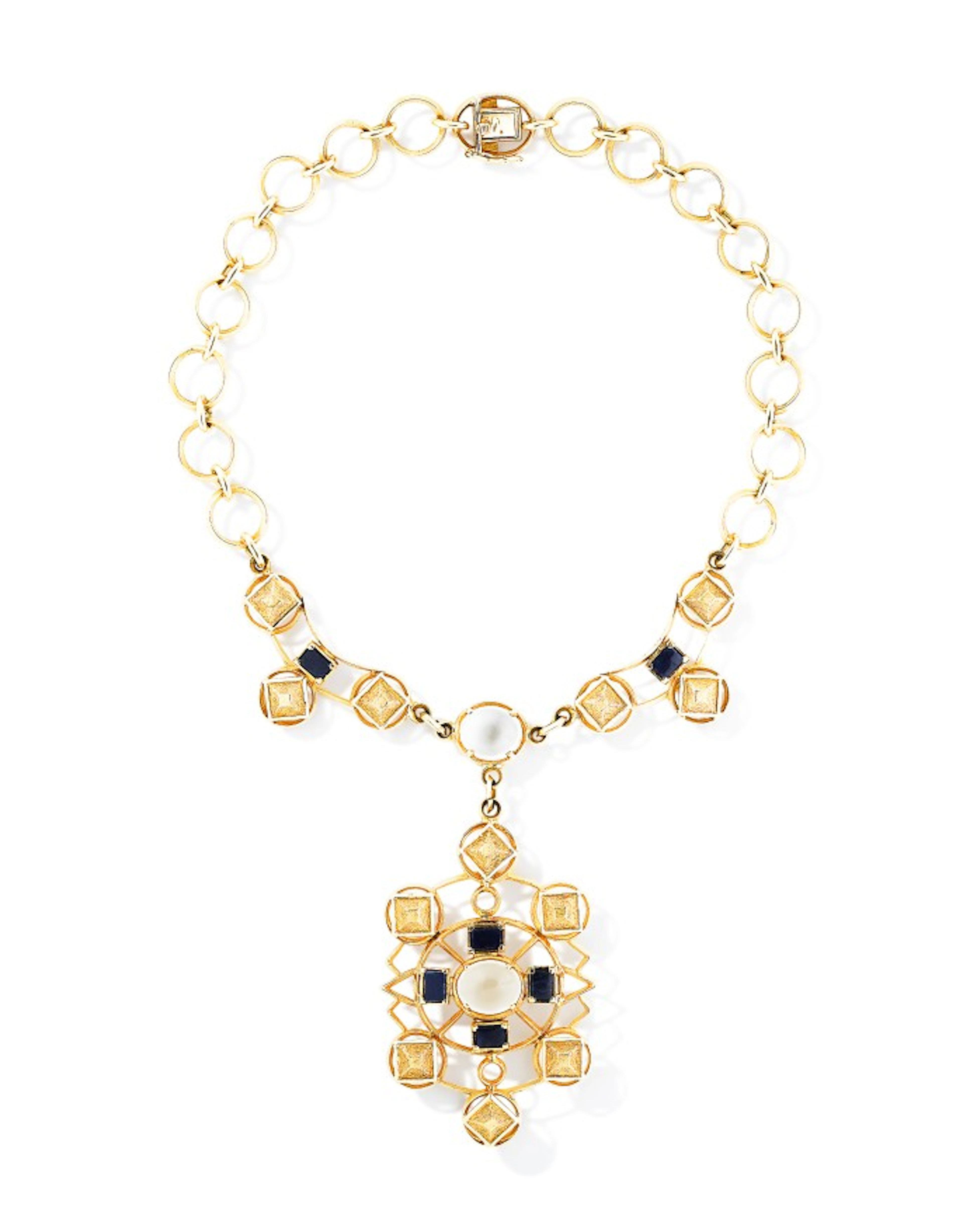 Ilias Lalaounis | Collier sodalite et pierres de lune |...