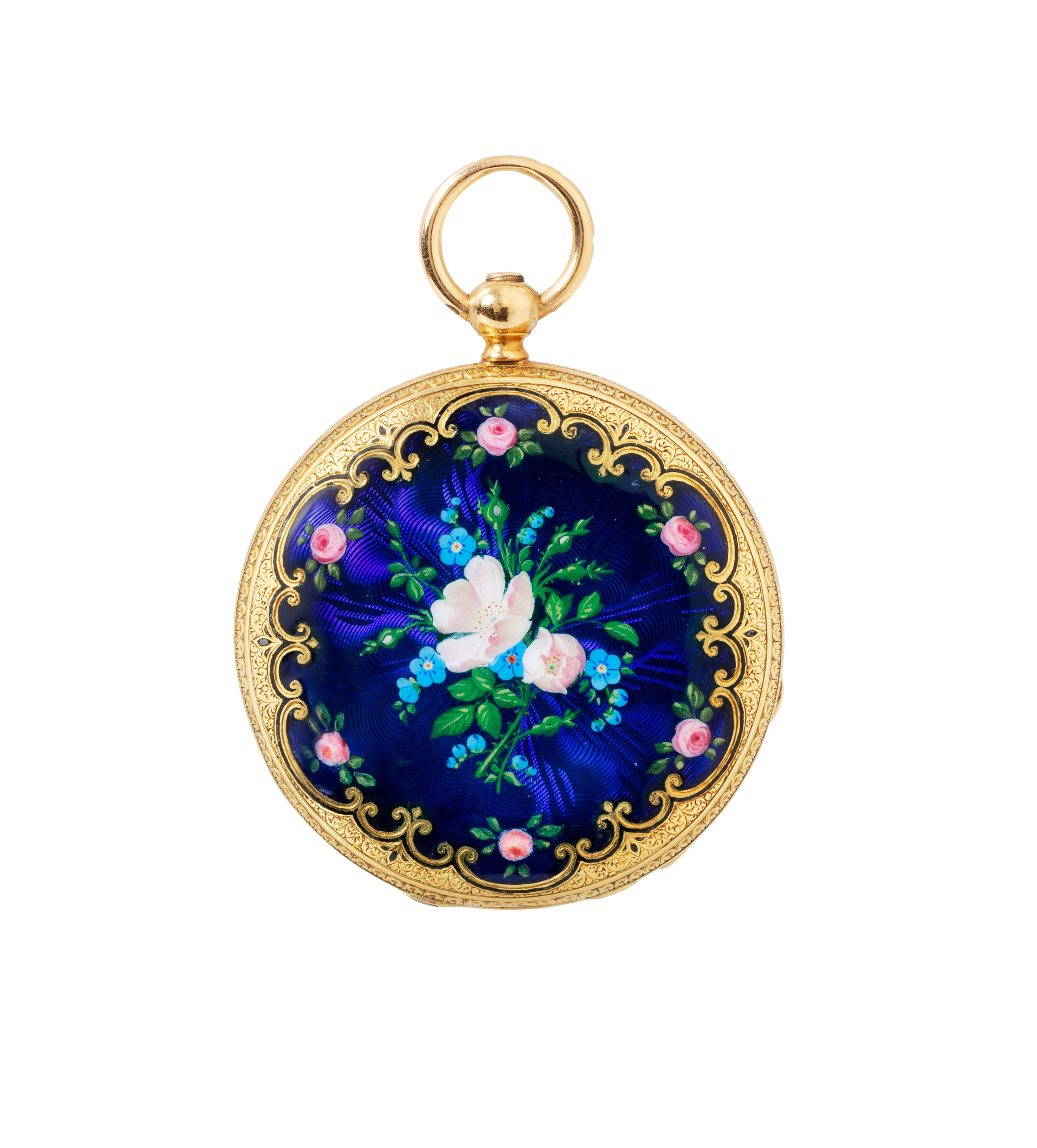 Montre de poche avec peinture en émail | Yellow gold...