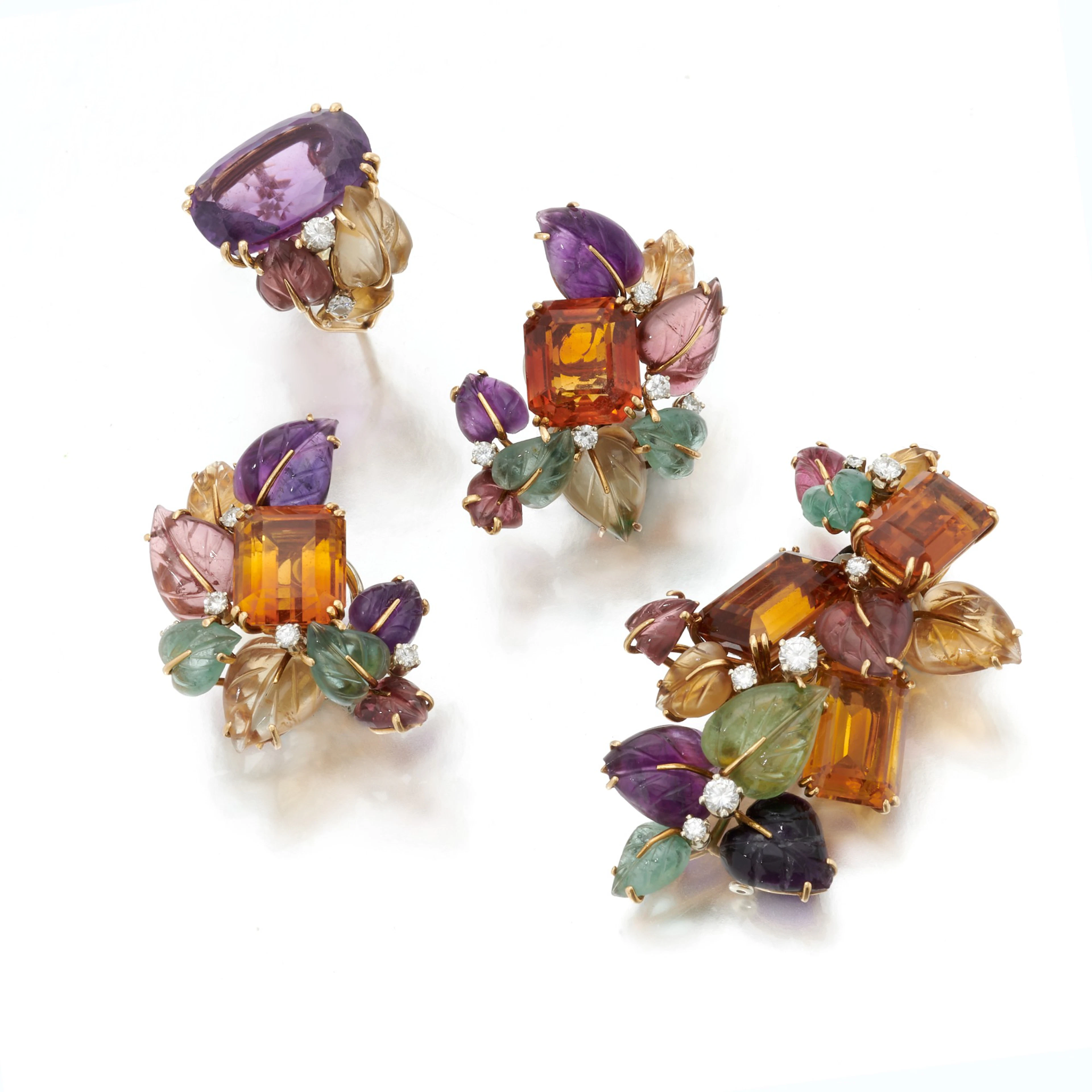 Gem-set demi parure (Demi parure in pietre di colore)