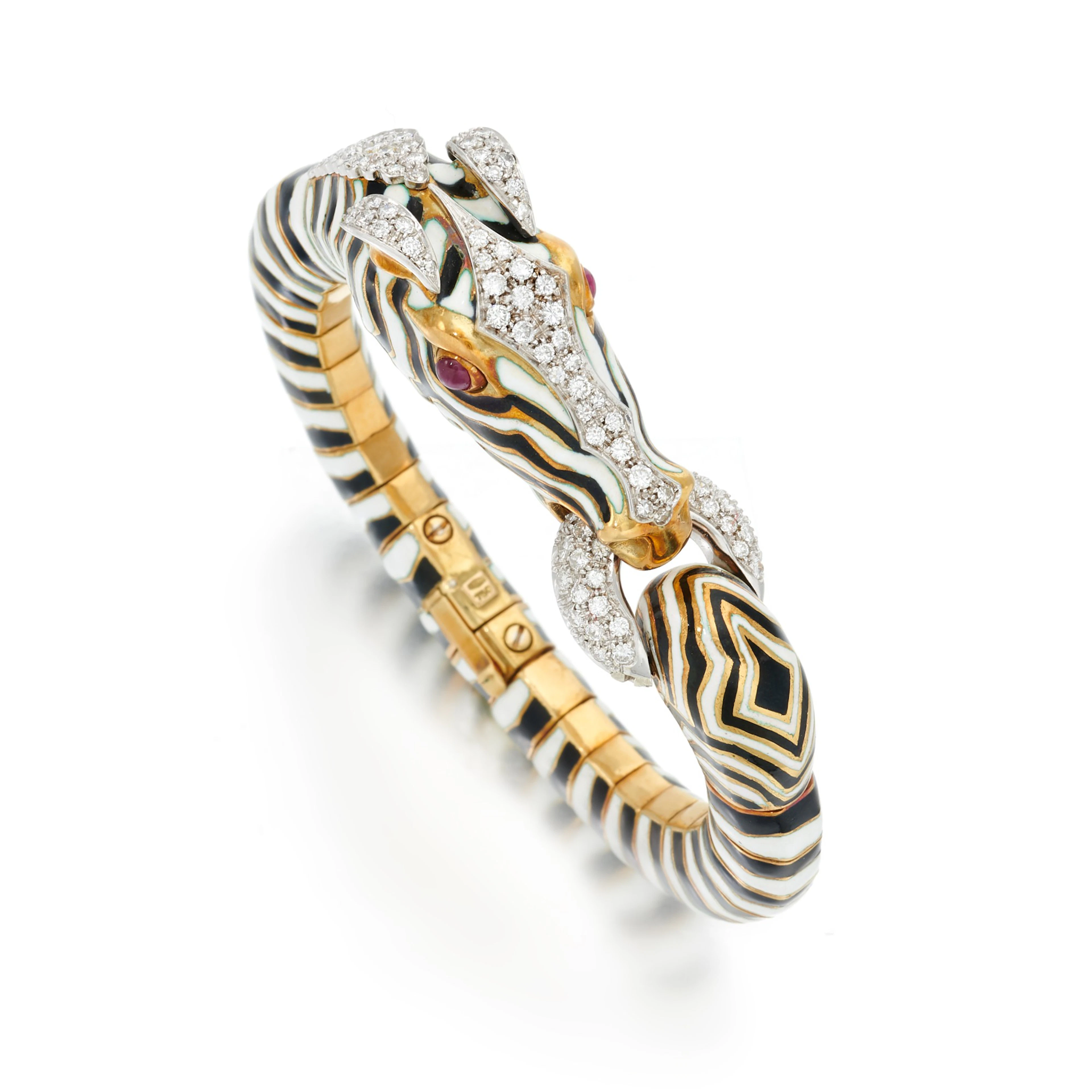 Enamel, ruby and diamond bangle (Bracciale in smalto, rubini e diamanti)