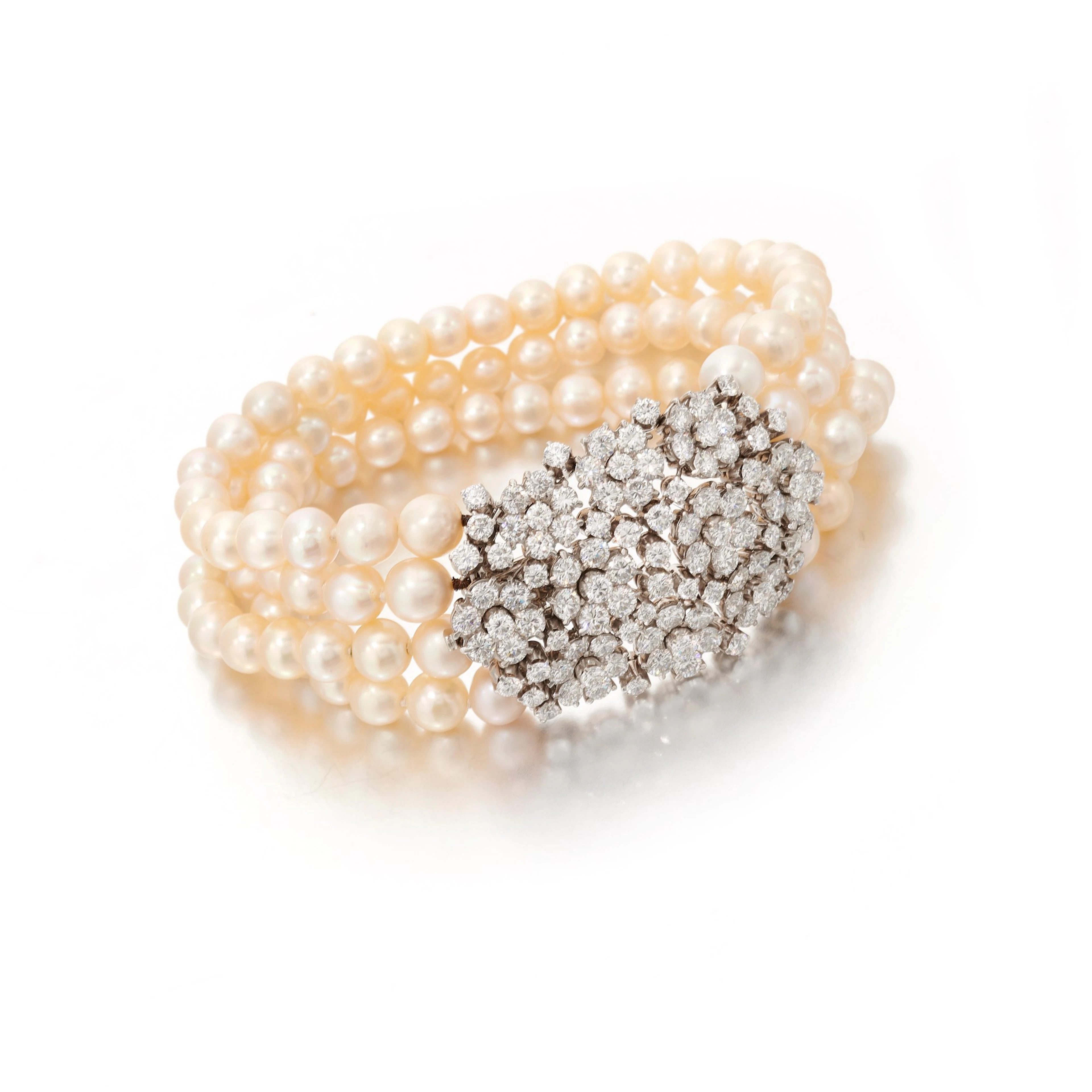 Atural pearl and diamond bracelet (Bracciale con perle naturali e diamanti)