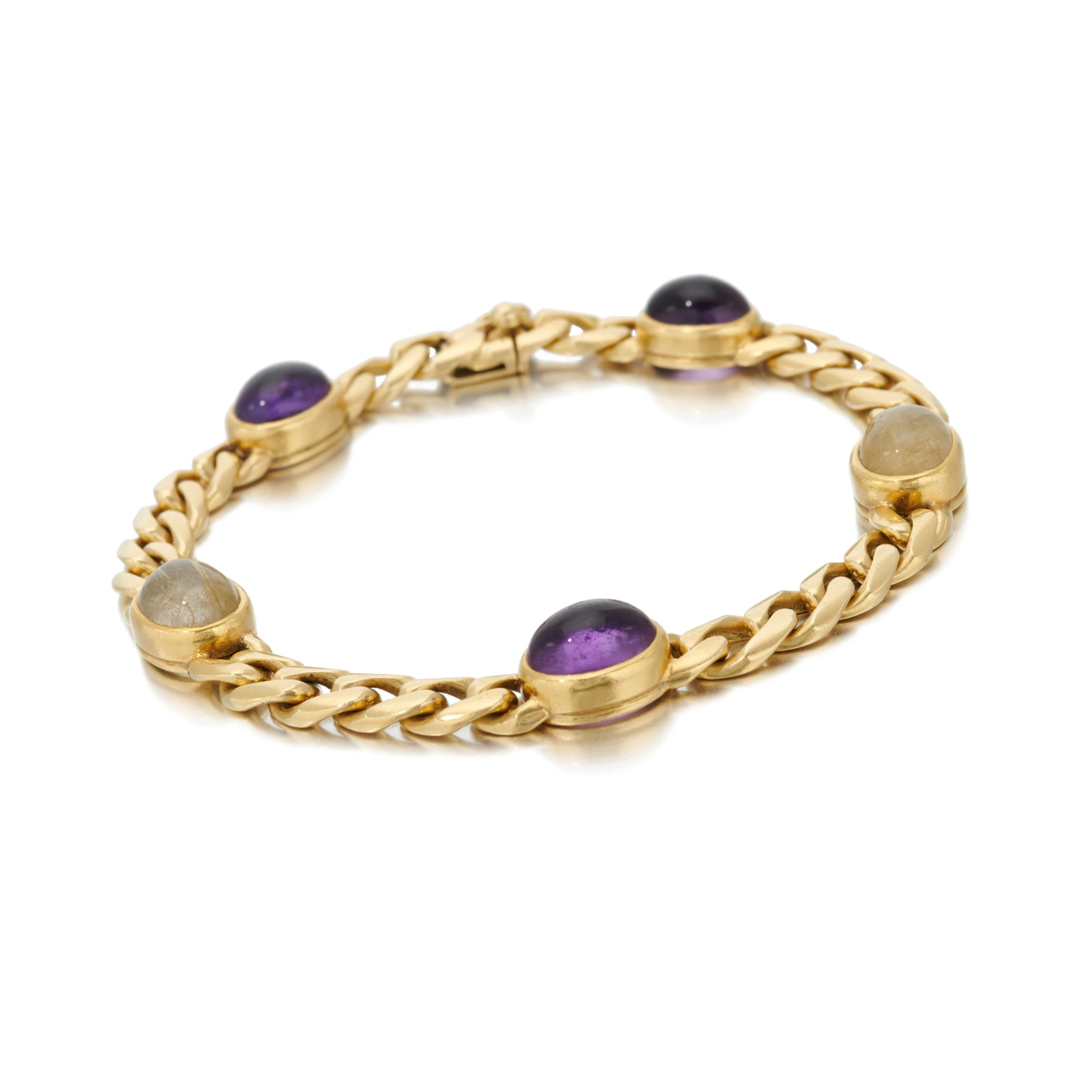 Amethyst and rutilated quartz bracelet (Bracciale in ametiste q quarzo rutilato)