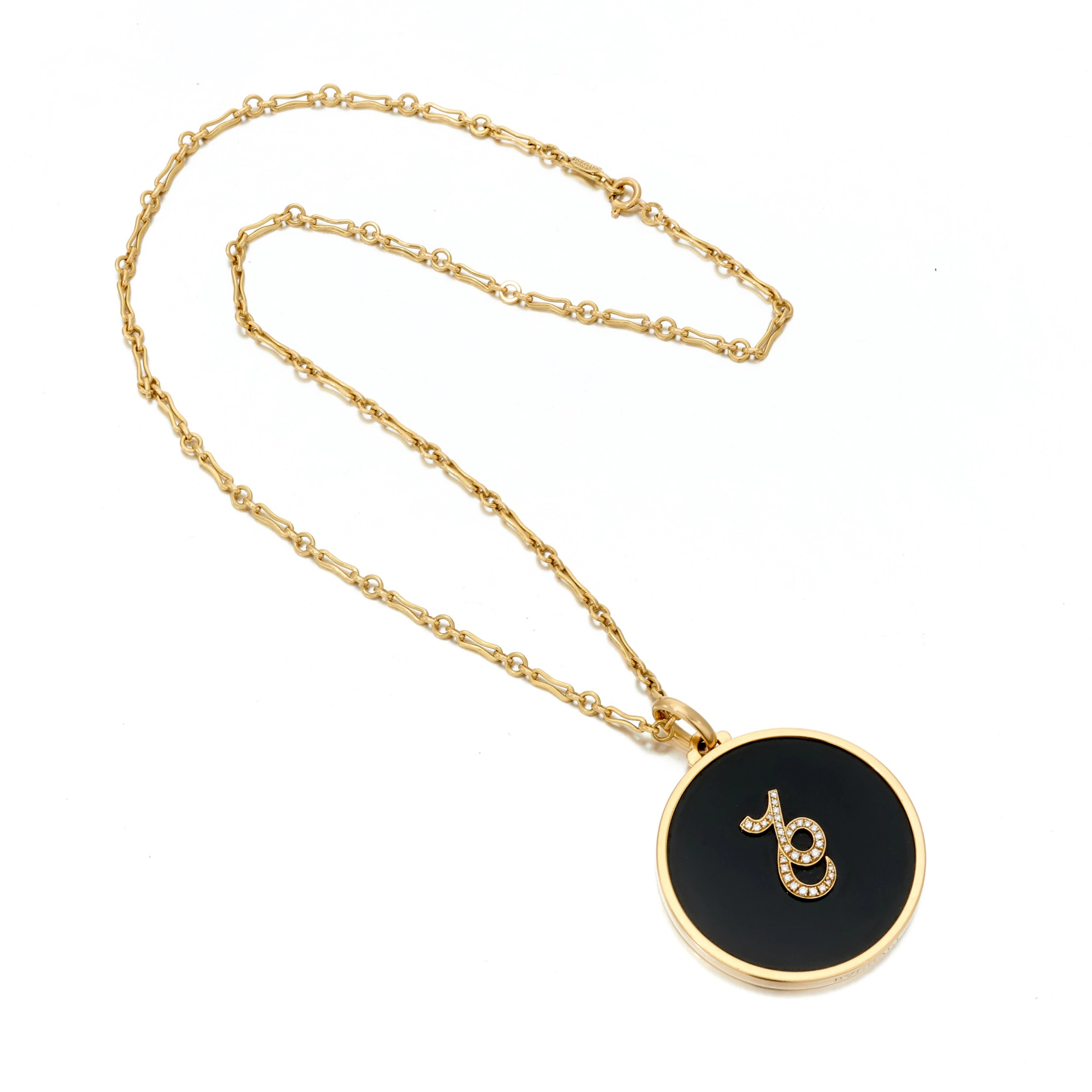 Ecklace with onyx and diamond pendant (Collana con pendente in onice e diamanti)